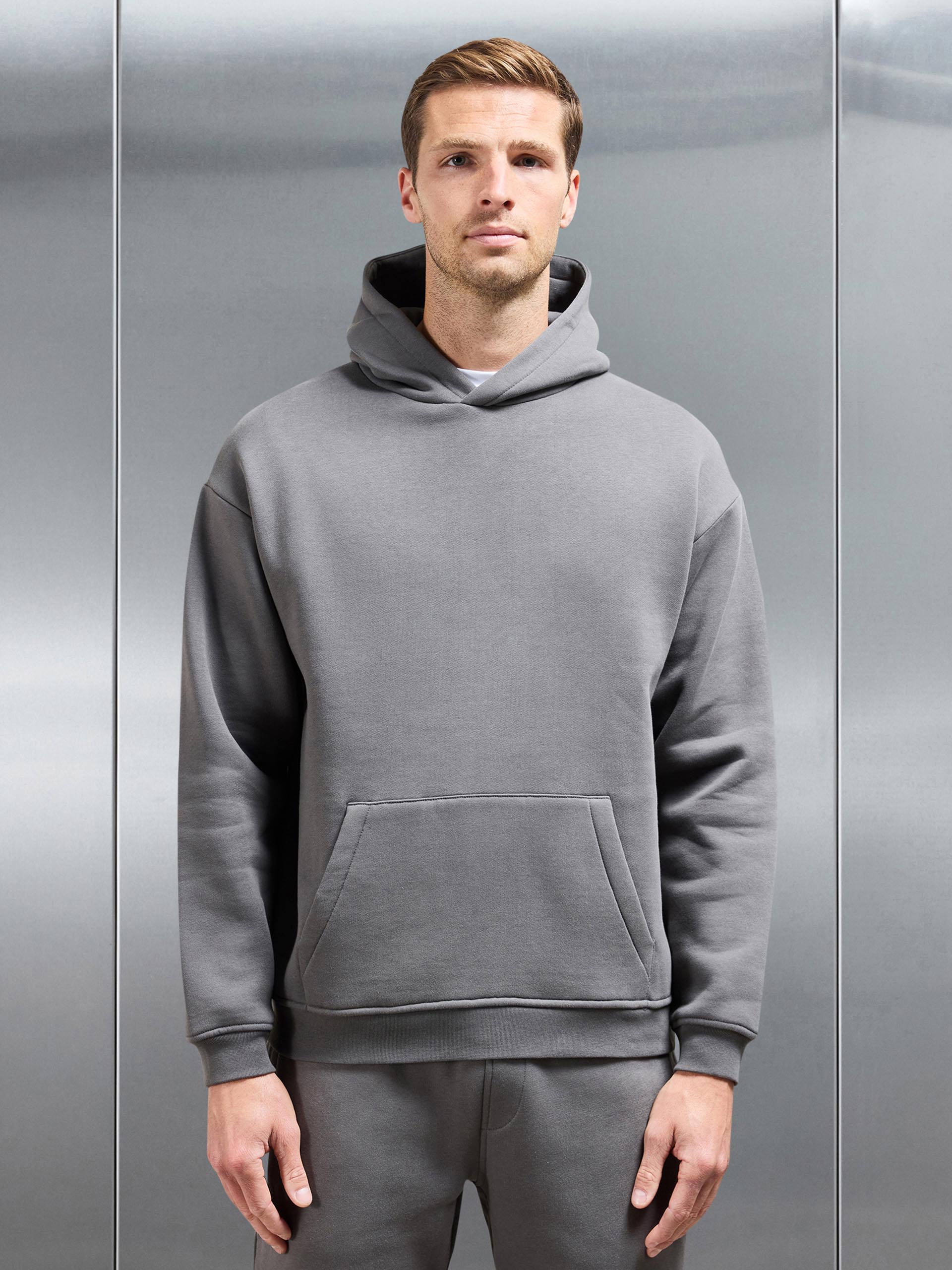 Essential Relaxed Fit Hoodie in Grey