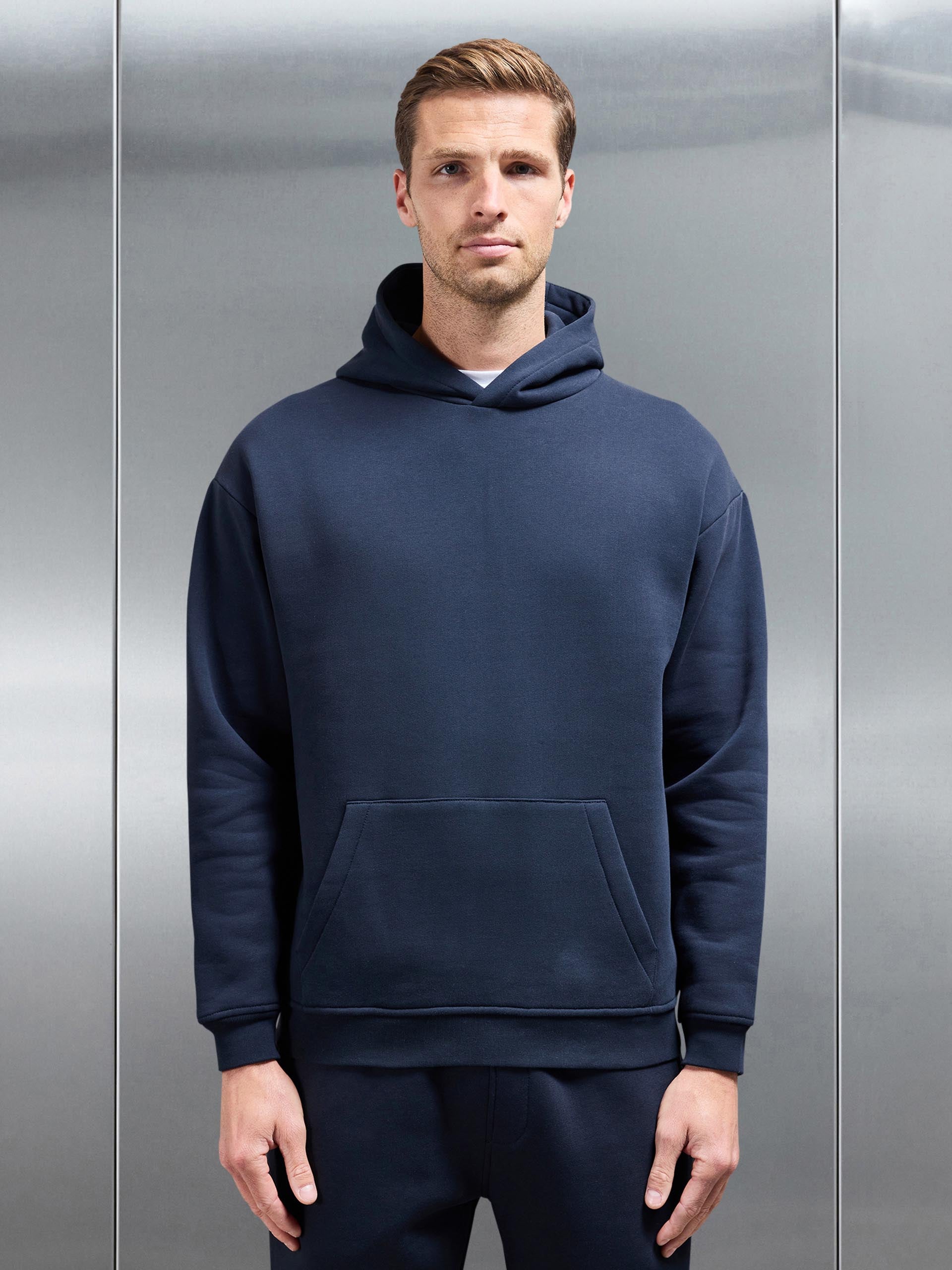 Essential Relaxed Fit Hoodie in Navy