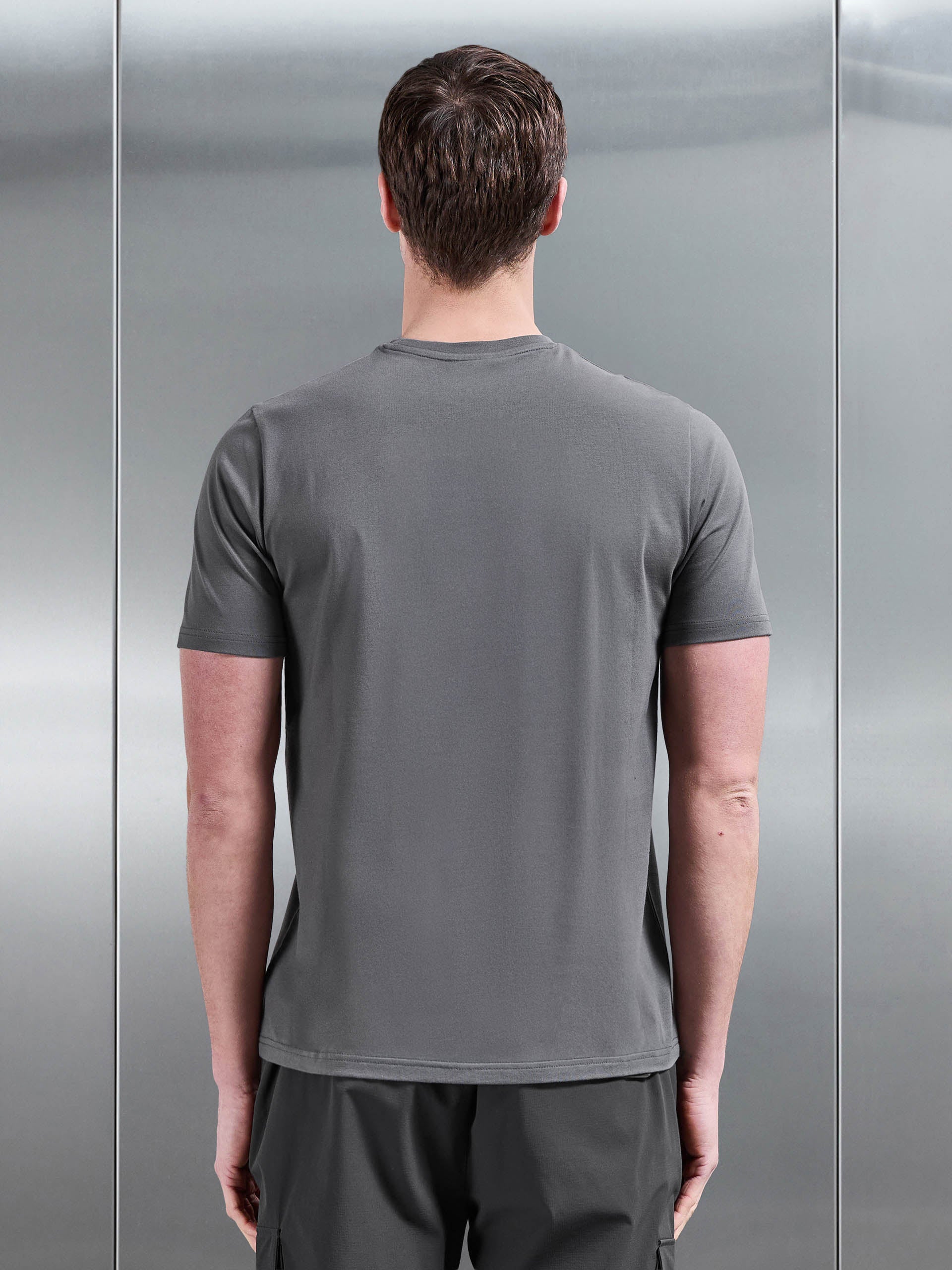 Essential Slim Fit Cotton Stretch T-Shirt in Grey