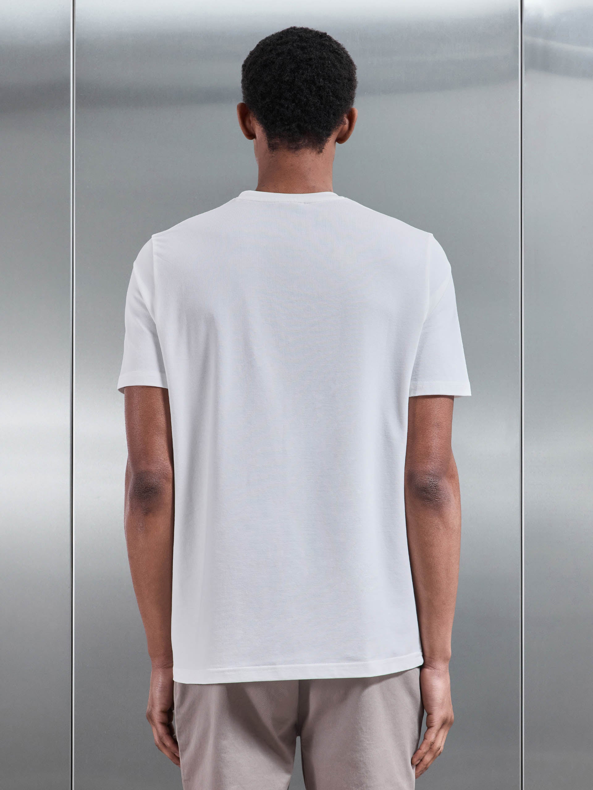 Essential Slim Fit Cotton Stretch T-Shirt in Off White