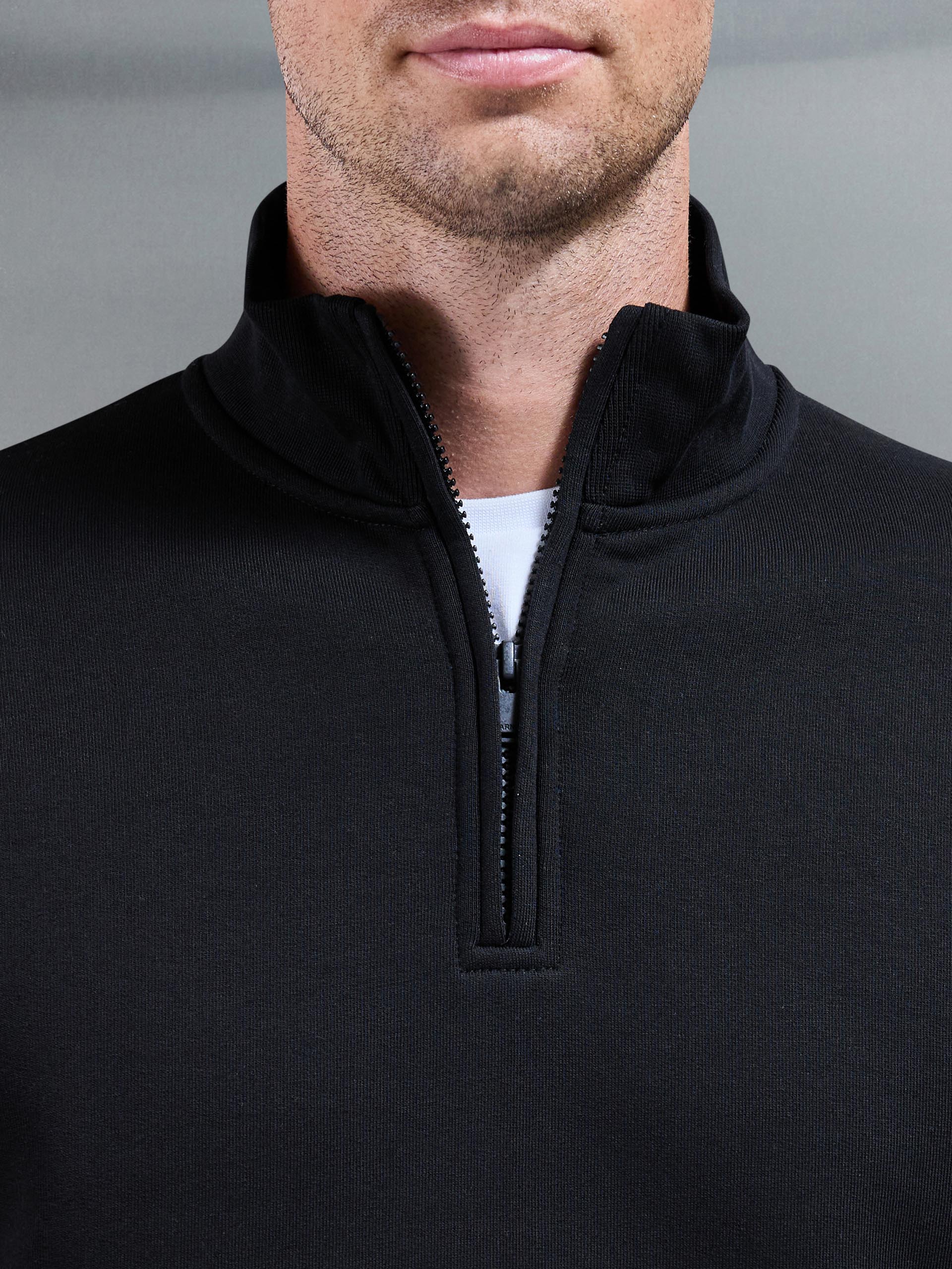 Essential Slim Half Zip in Black