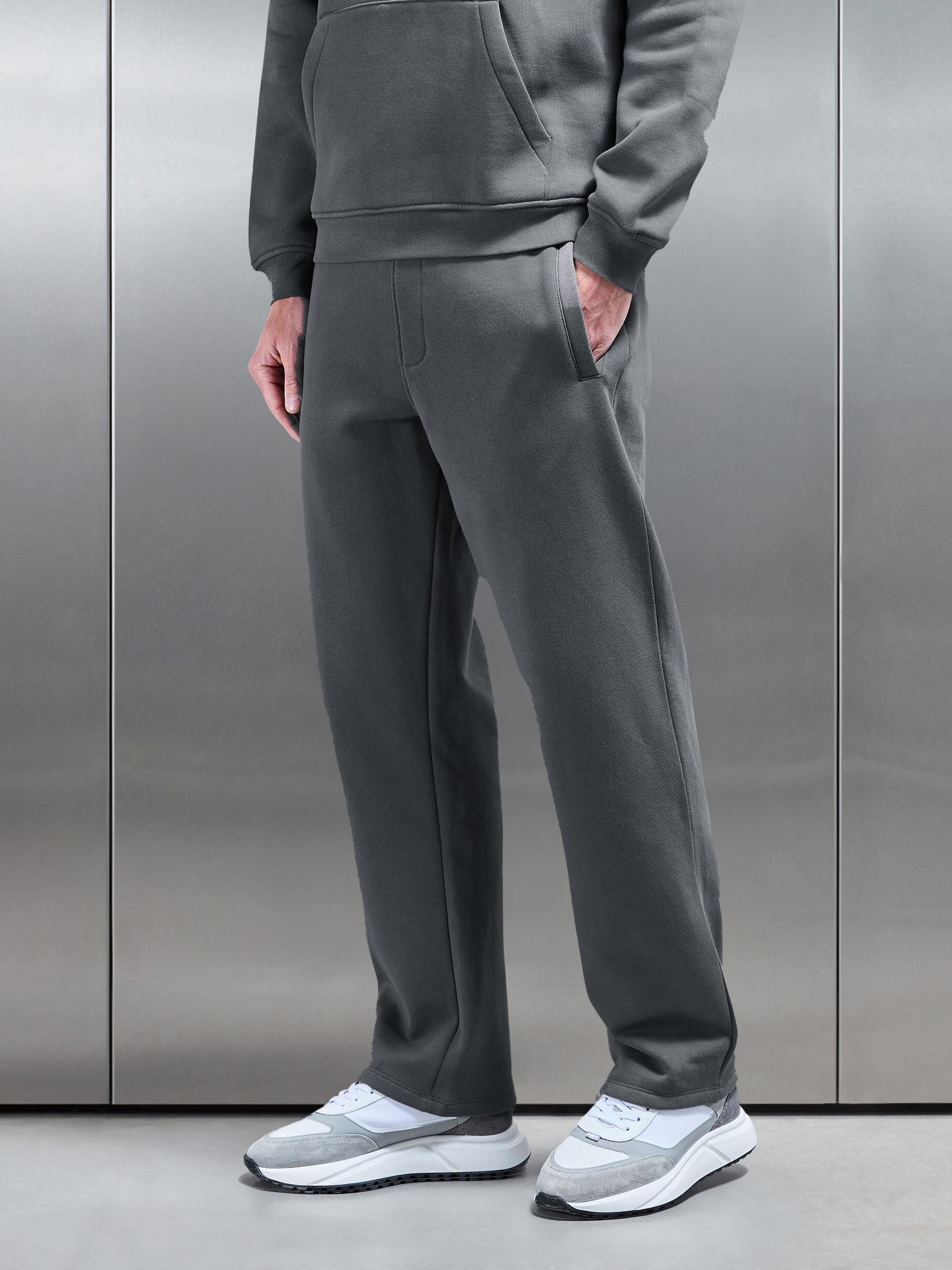 Essential Straight Leg Jersey Jogger in Grey