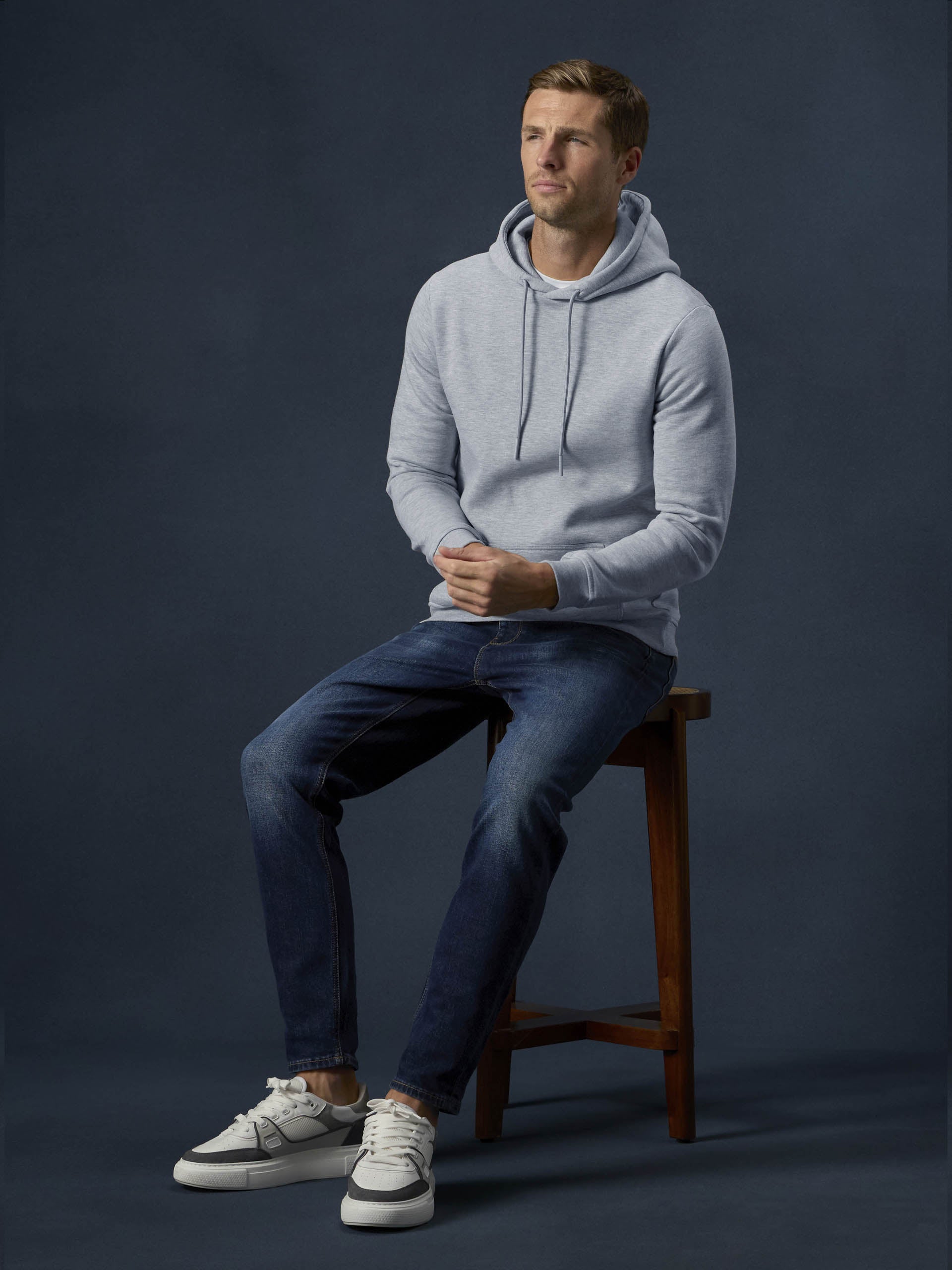 Essential Hoodie in Marl Grey