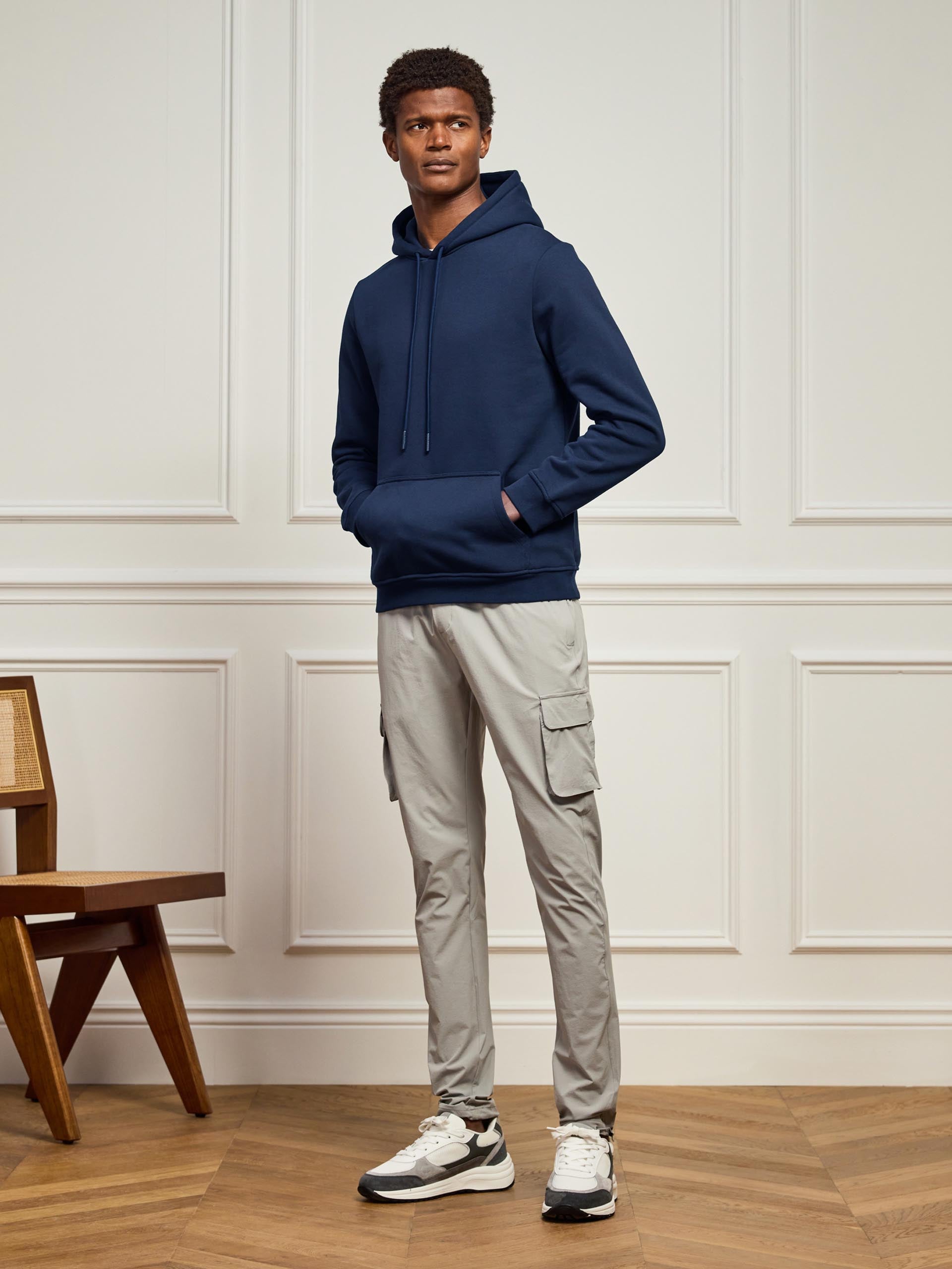 Essential Slim Fit Hoodie in Navy