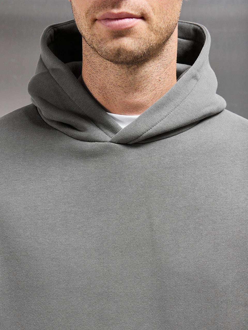 Essential Relaxed Jersey Hoodie in Grey