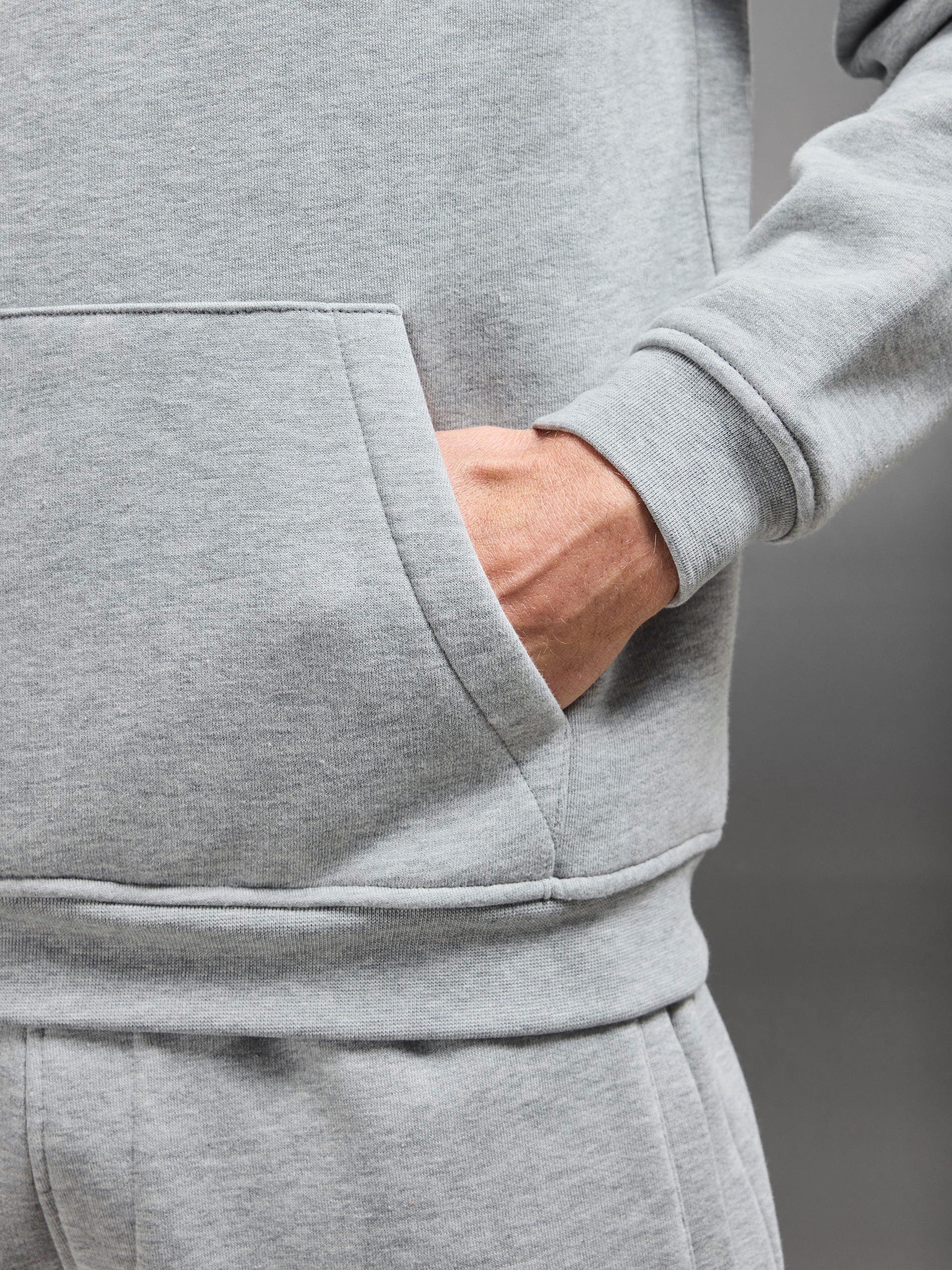 Essential Relaxed Jersey Hoodie in Marl Grey