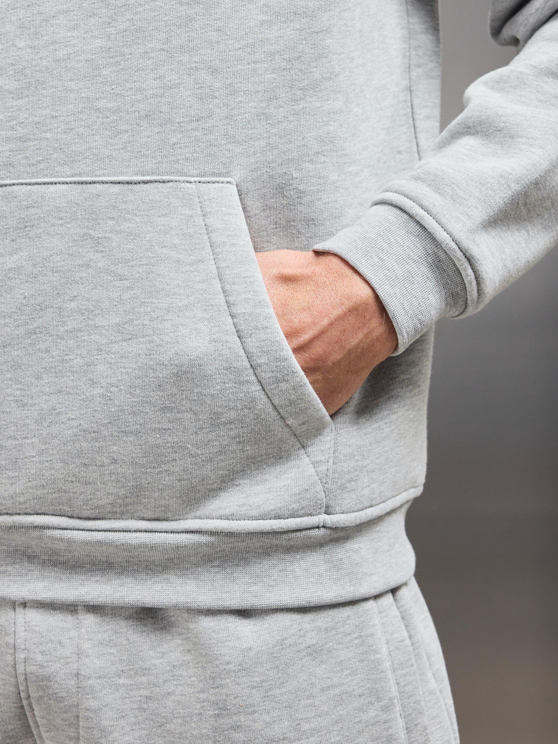 Essential Relaxed Fit Hoodie in Marl Grey
