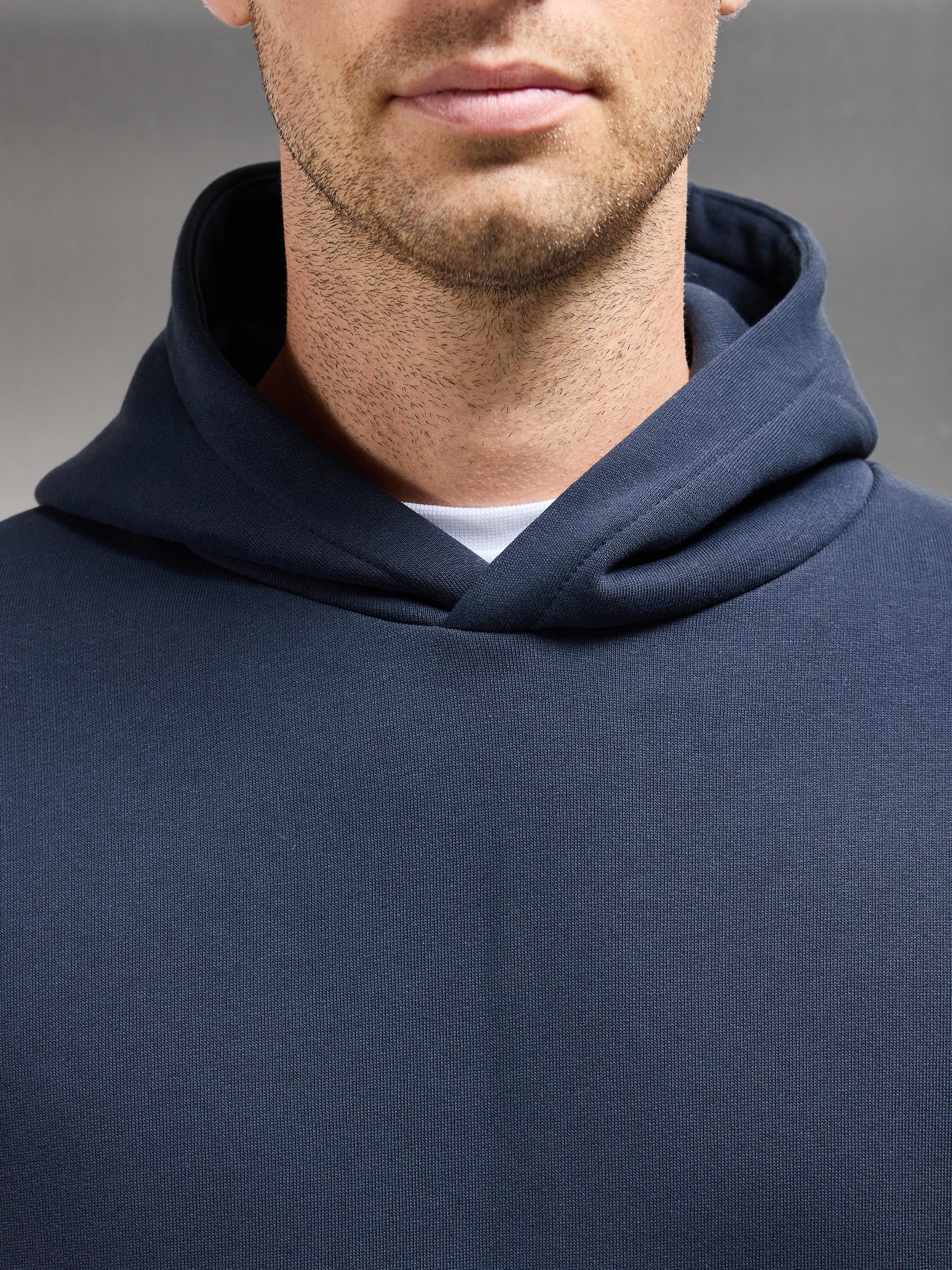 Essential Relaxed Fit Hoodie in Navy