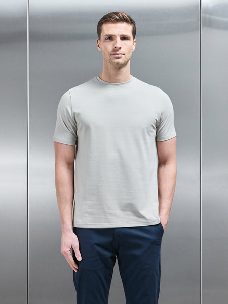 Essential Slim Fit Cotton Stretch T-Shirt in Stone