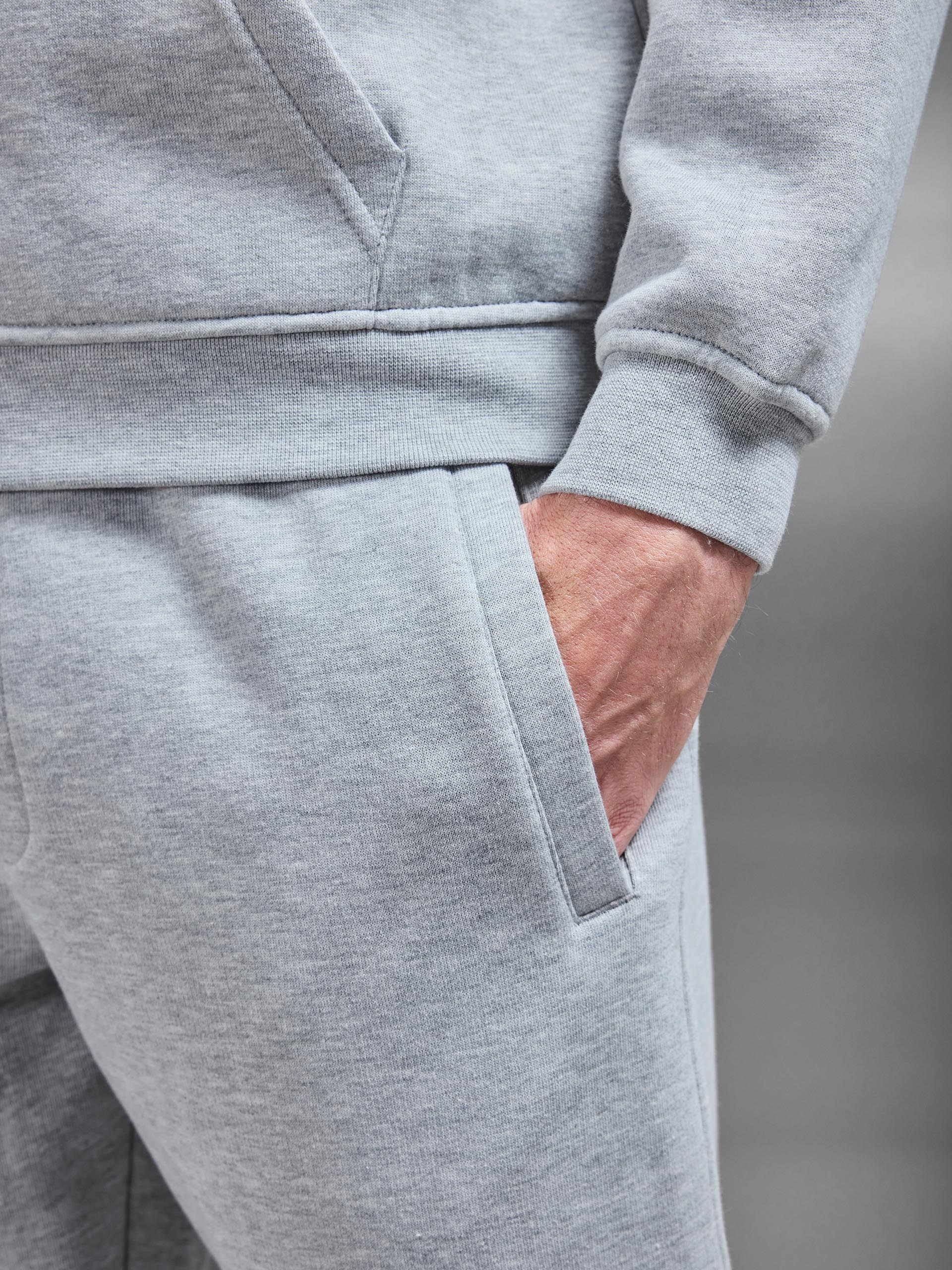 Essential Straight Leg Jersey Jogger in Marl Grey