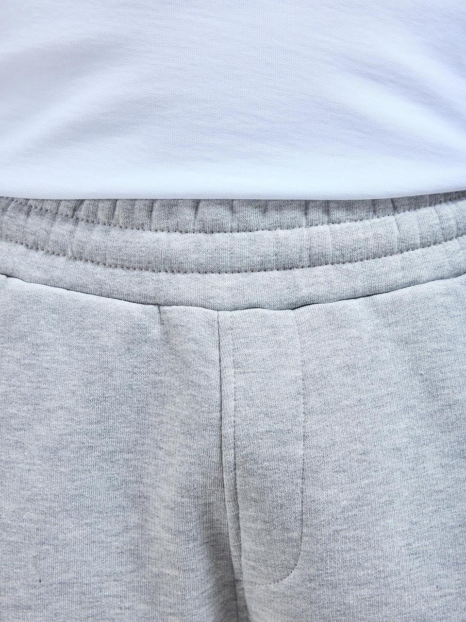 Essential Straight Leg Jersey Jogger in Marl Grey
