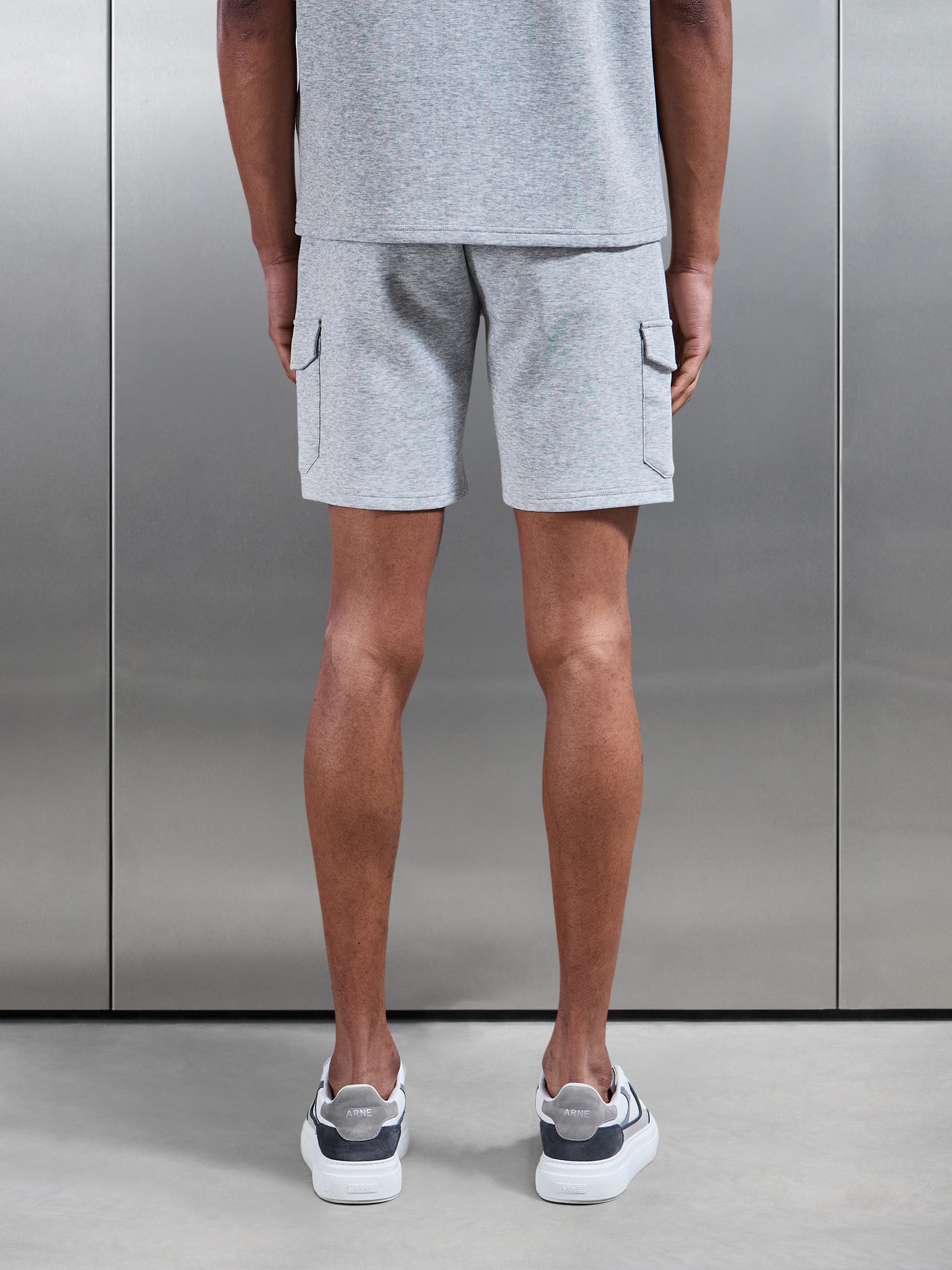 Everyday Luxe Cargo Short in Marl Grey