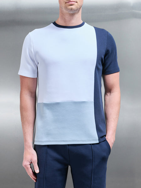 Everyday Luxe Colour Block T-Shirt in Navy