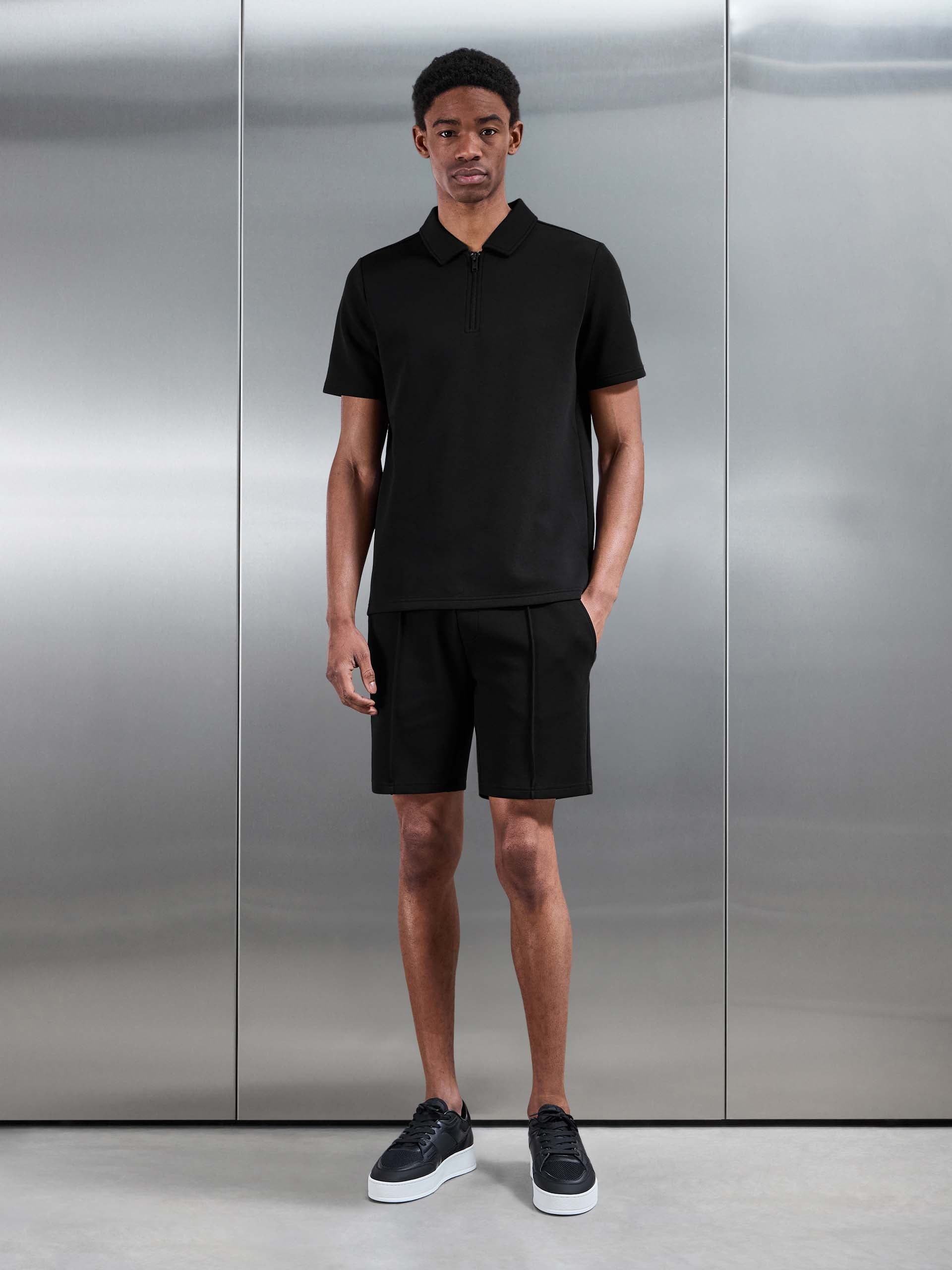 Everyday Luxe Polo Shirt in Black