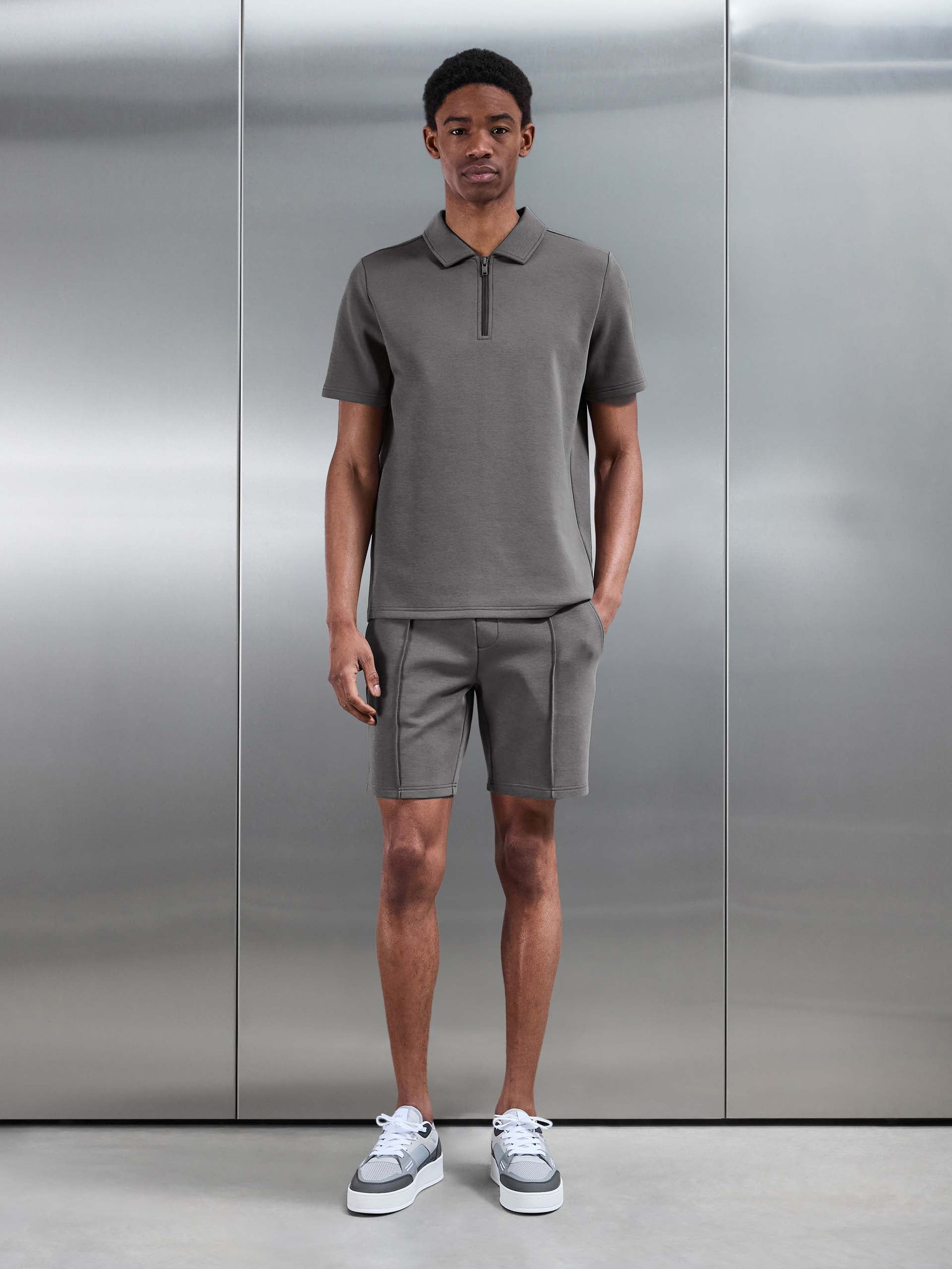 Everyday Luxe Polo Shirt in Grey