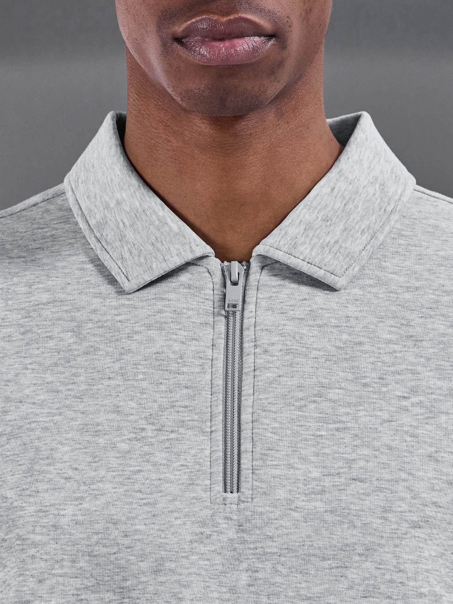 Everyday Luxe Polo Shirt in Marl Grey