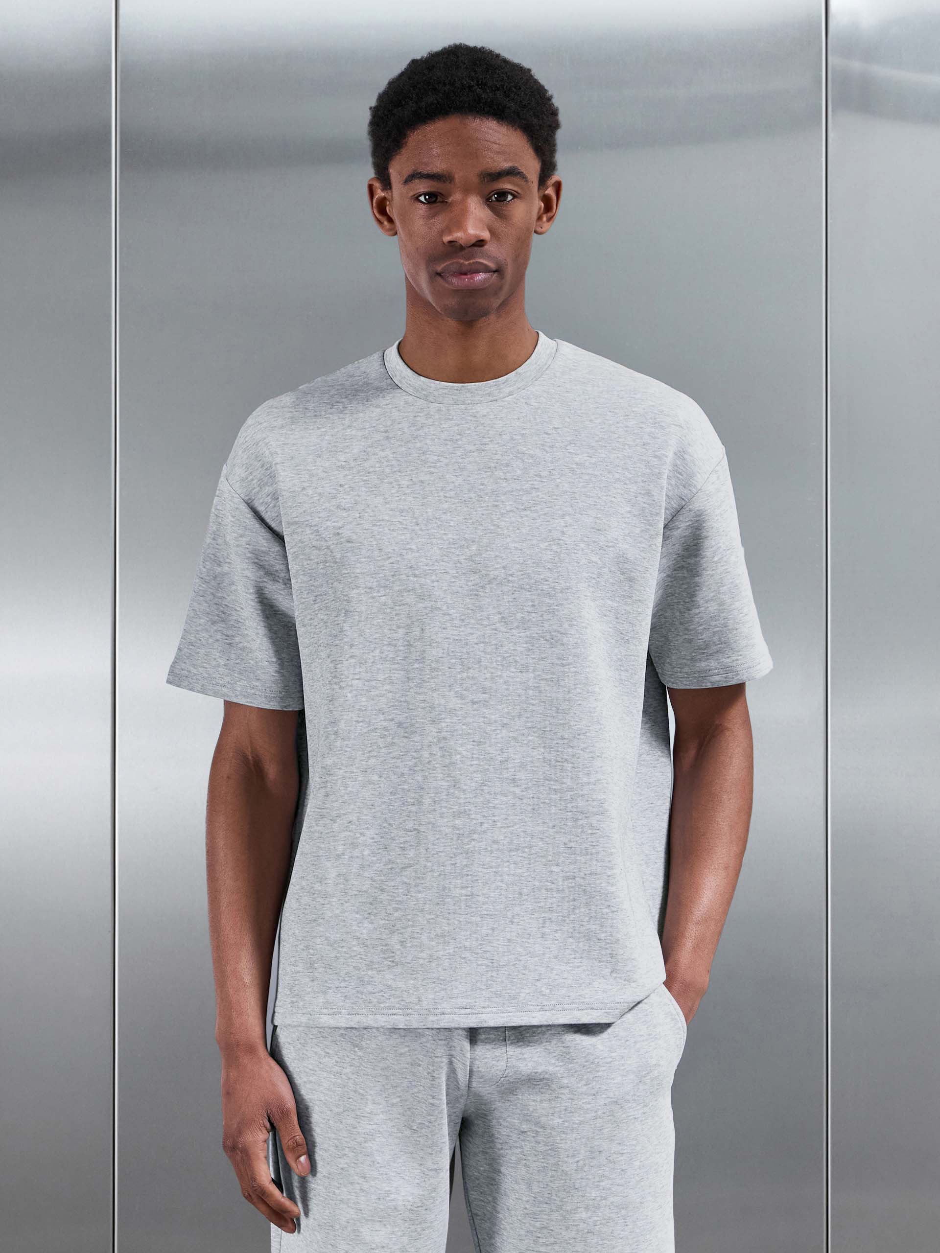 Everyday Luxe Relaxed T-Shirt in Marl Grey
