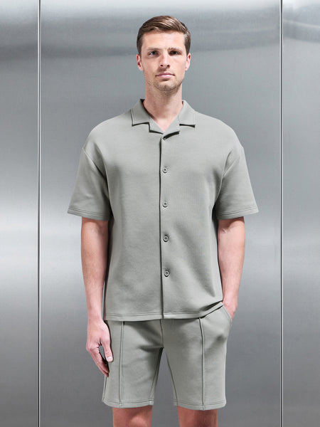 Everyday Luxe Revere Collar Shirt in Stone