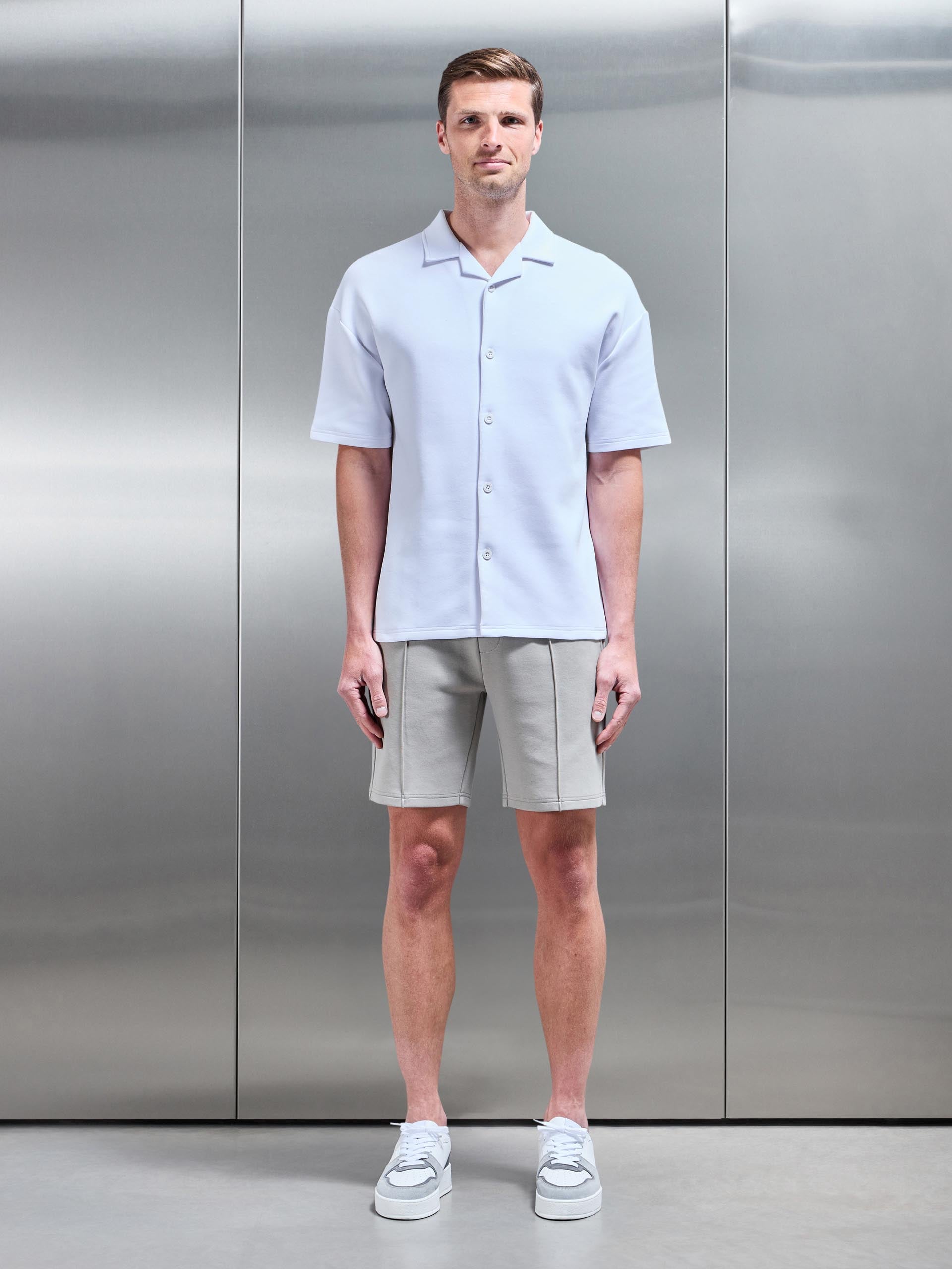 Everyday Luxe Revere Collar Shirt in White