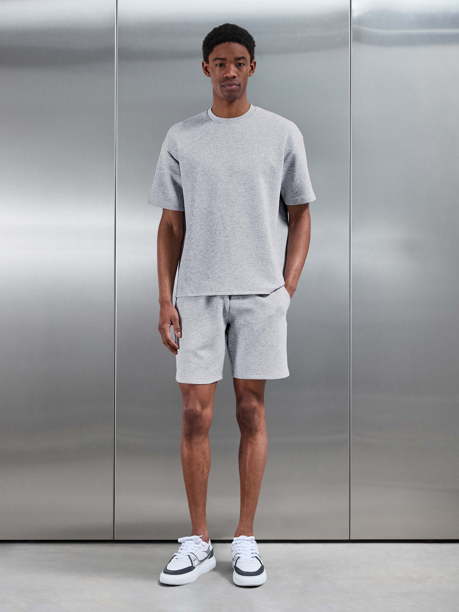 Everyday Luxe Relaxed Short in Marl Grey