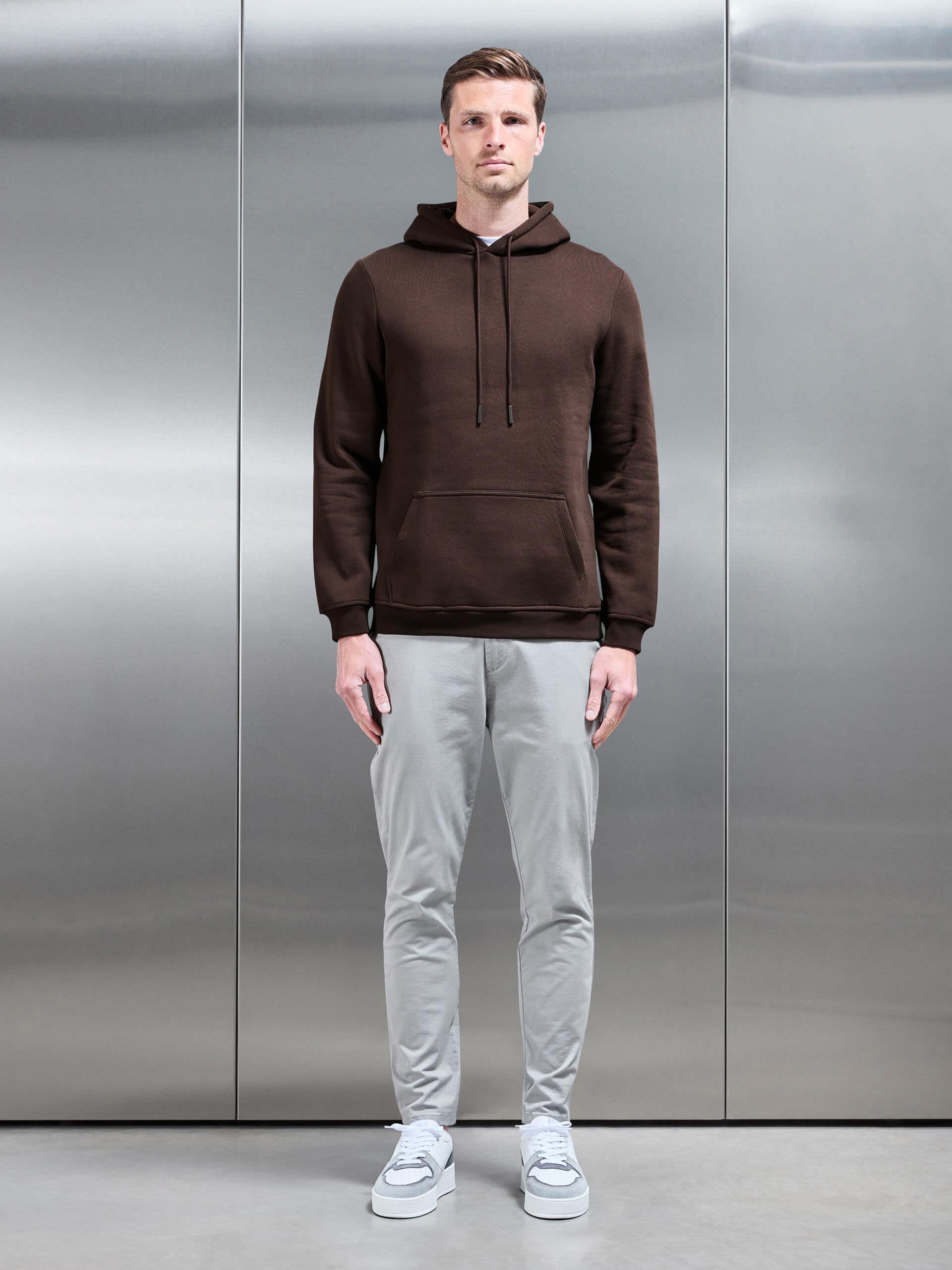 Essential Slim Fit Hoodie in Brown