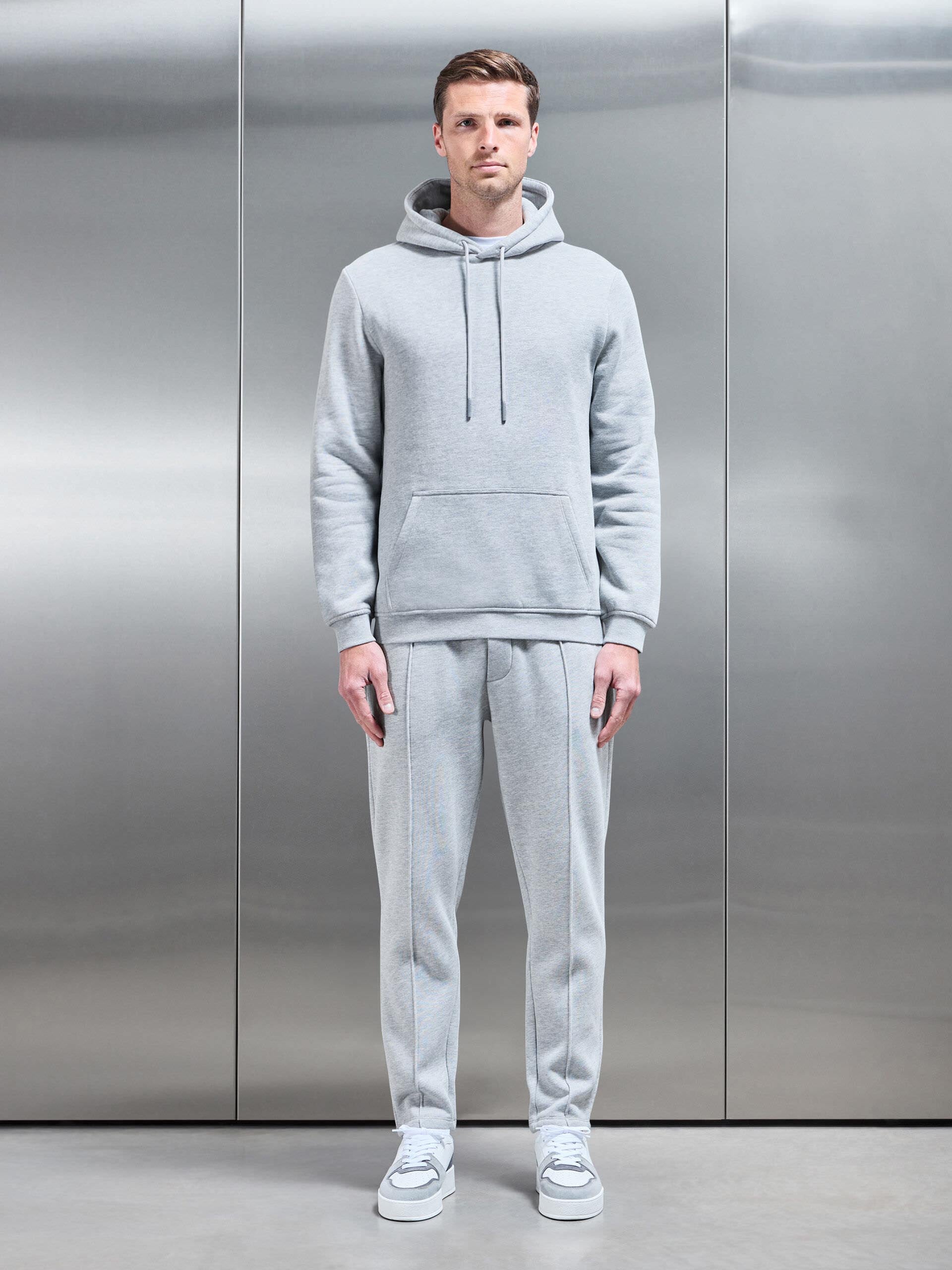 Essential Slim Fit Hoodie in Marl Grey