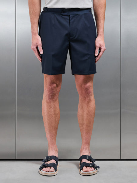 Formal Stretch Side Adjuster Short in Navy
