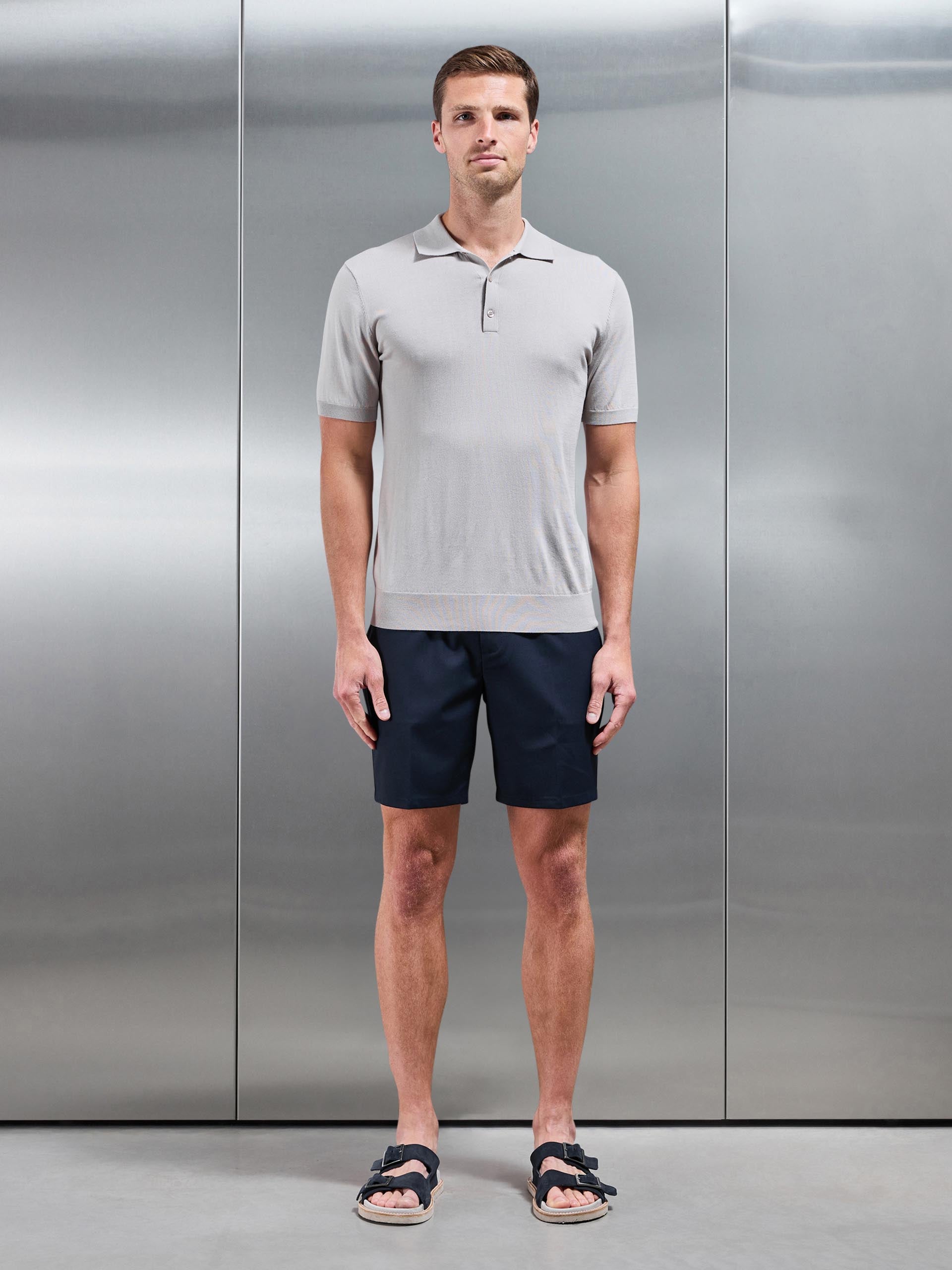 Formal Stretch Side Adjuster Short in Navy