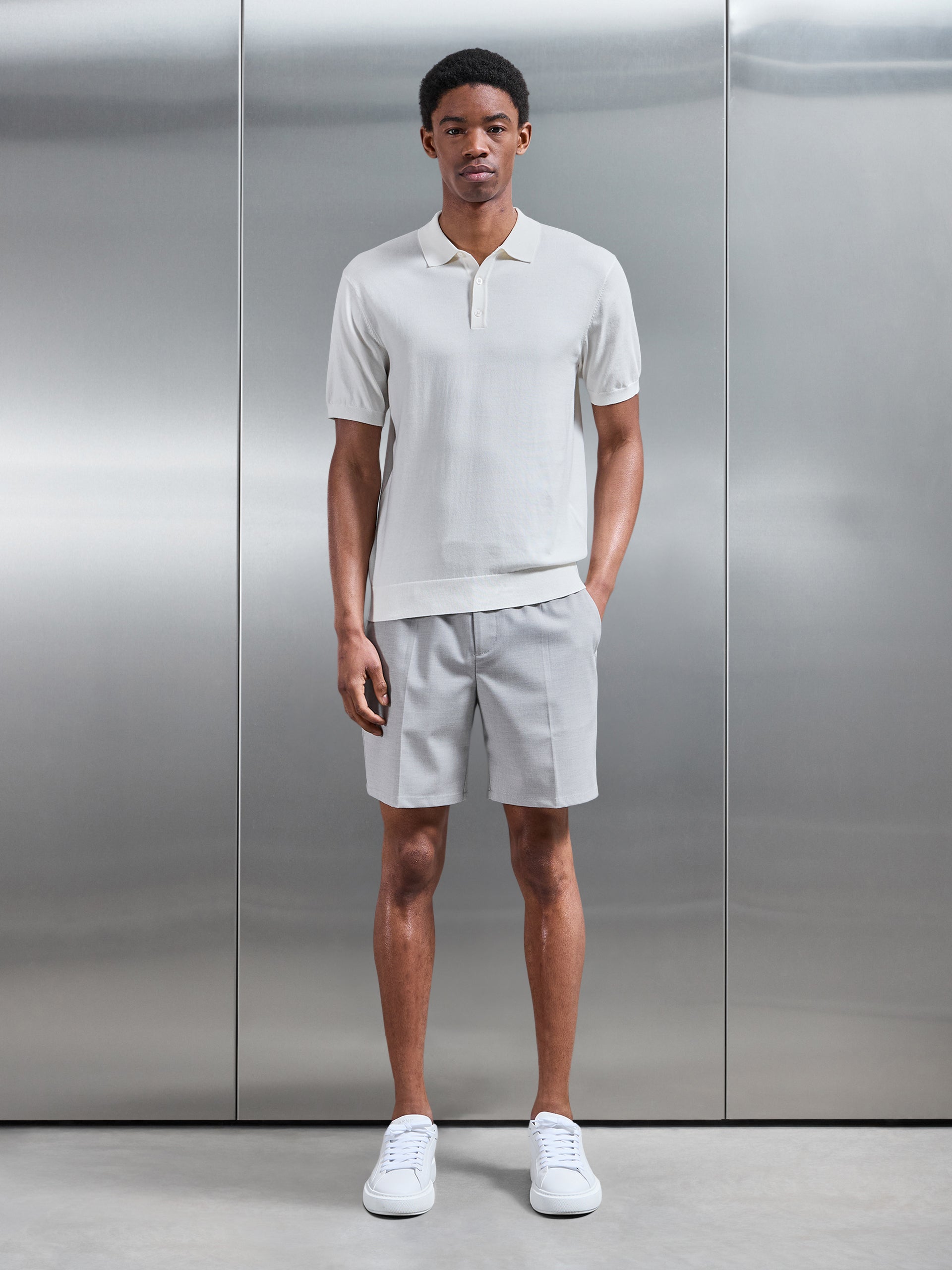 Formal Stretch Side Adjuster Short in Stone