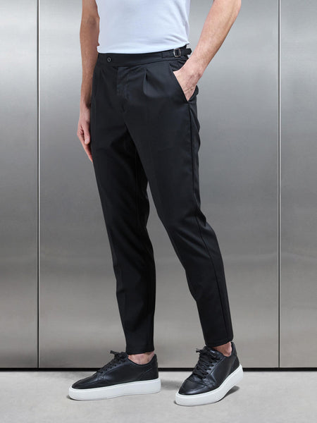 Formal Stretch Side Adjuster Trouser in Black