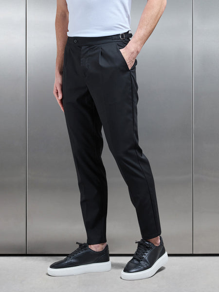 Formal Stretch Side Adjuster Trouser in Black