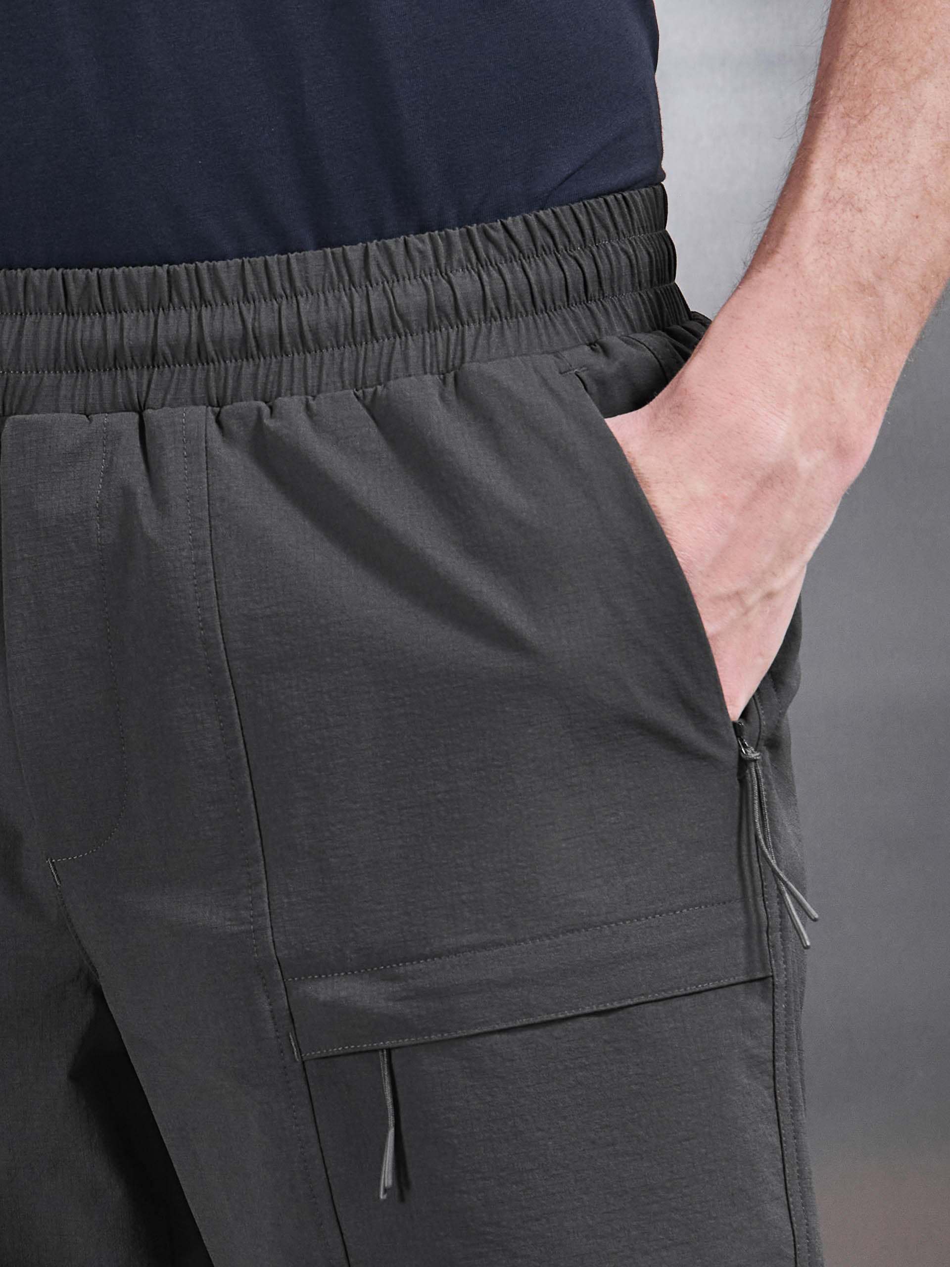 Front Pocket Technical Cargo Short in Grey