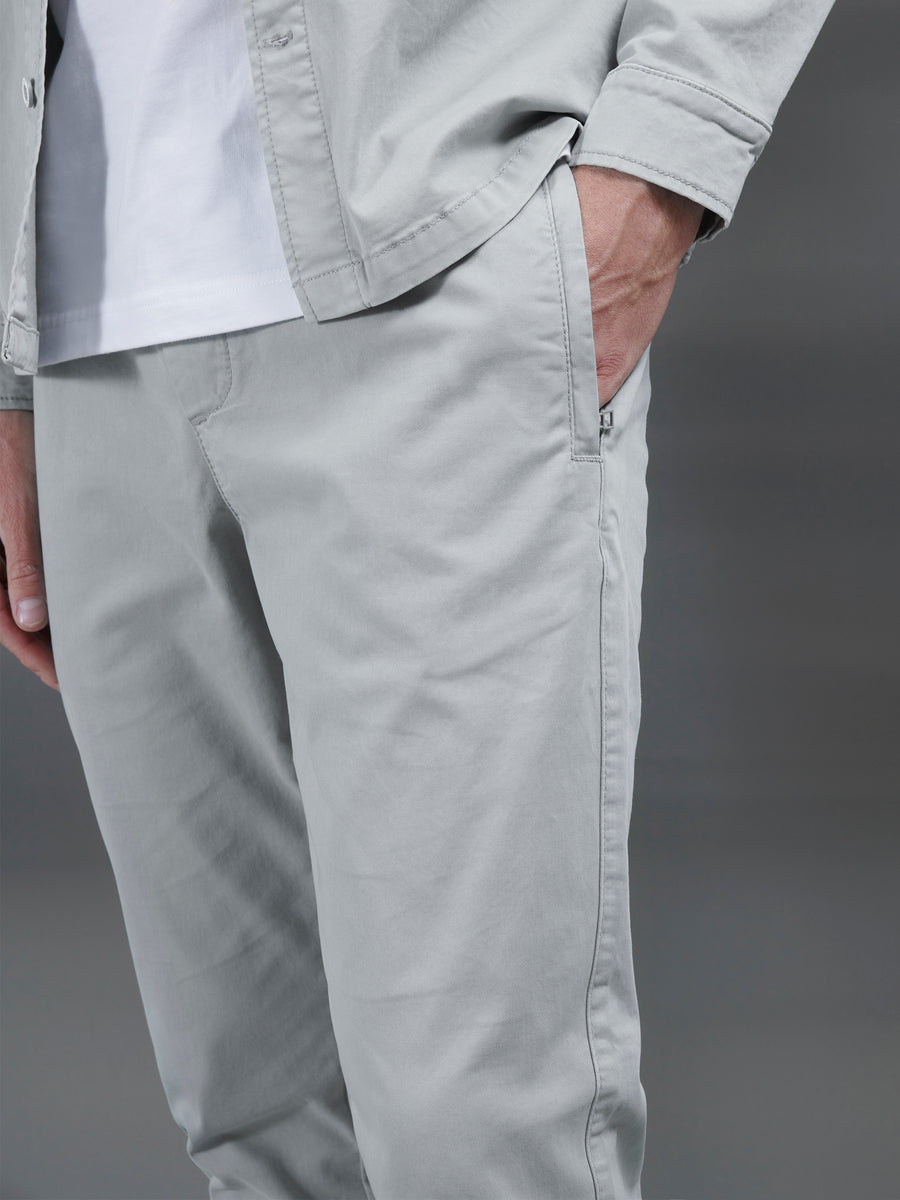 Garment Dye Cotton Trouser in Stone