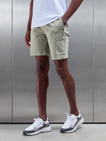 Garment Dye Cargo Short in Olive