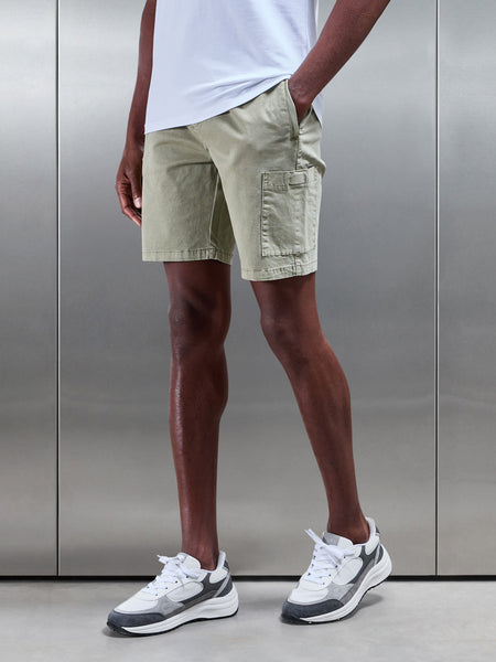 Garment Dye Cargo Short in Olive