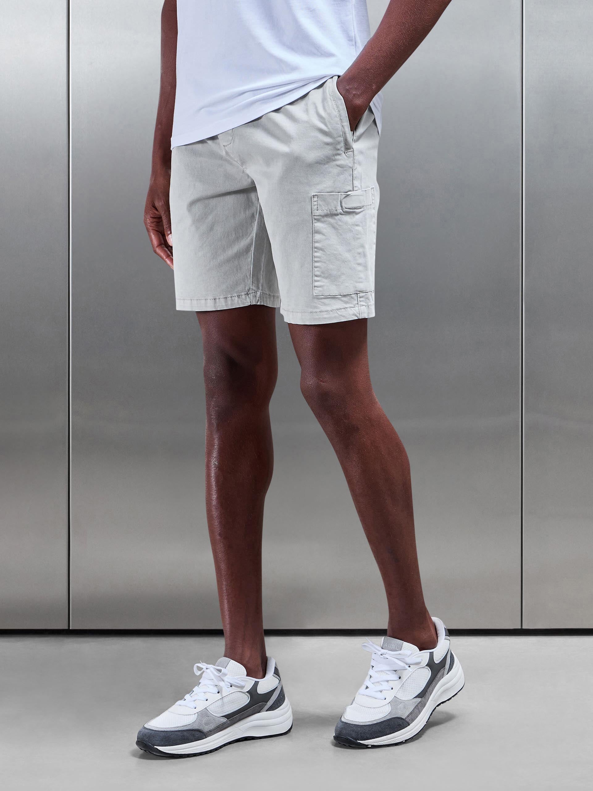 Garment Dye Cargo Short in Stone