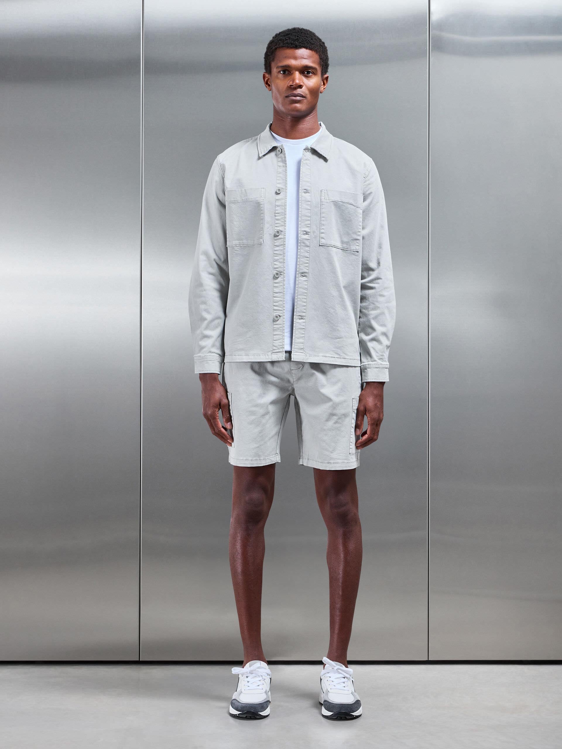 Garment Dye Cargo Short in Stone