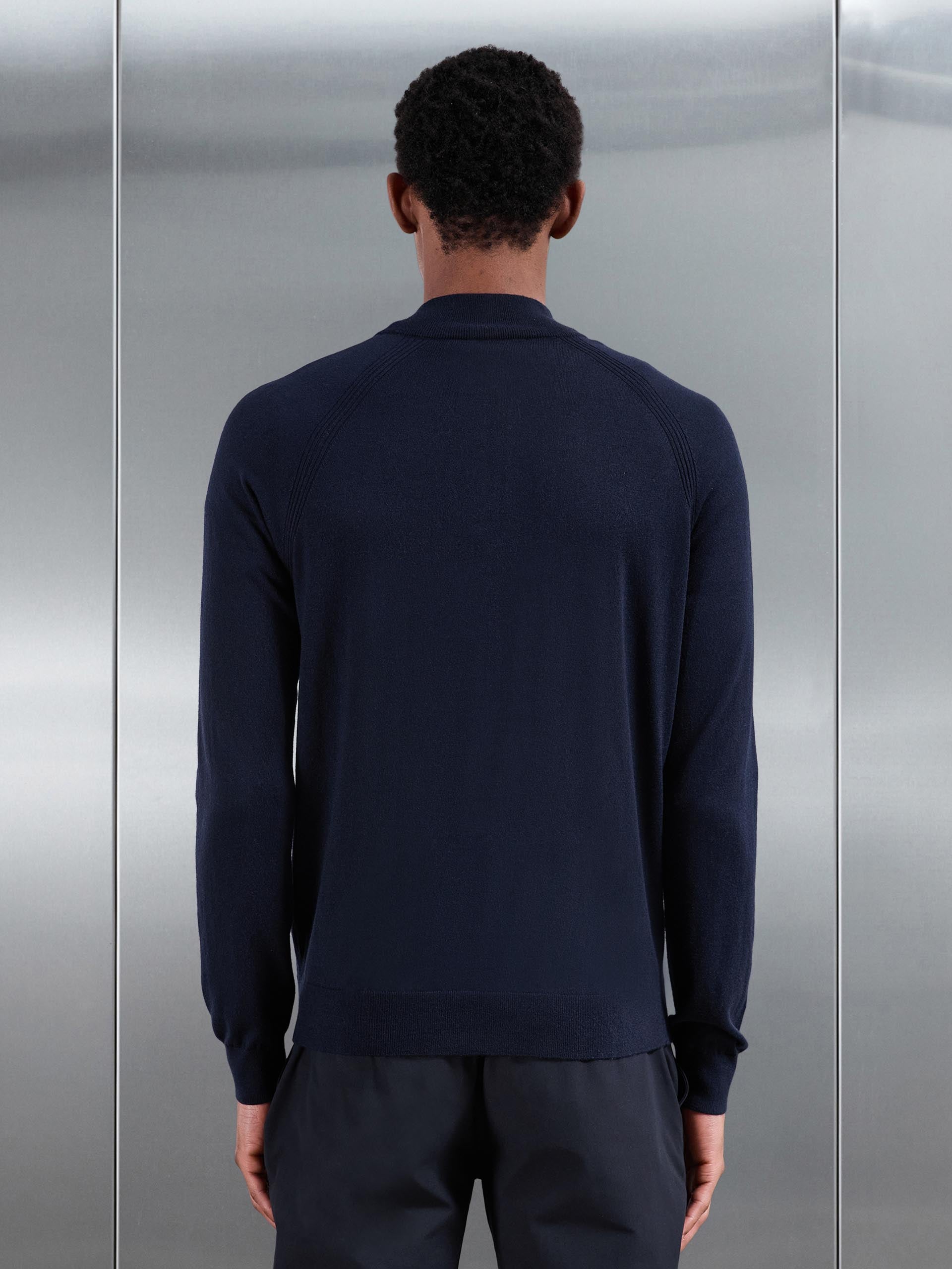 Golf Knitted Half Zip Jumper in Navy