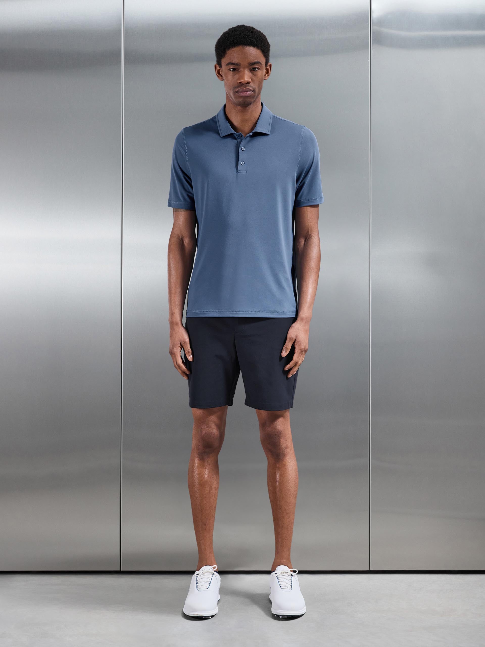 Golf Polo Shirt in Steel Blue