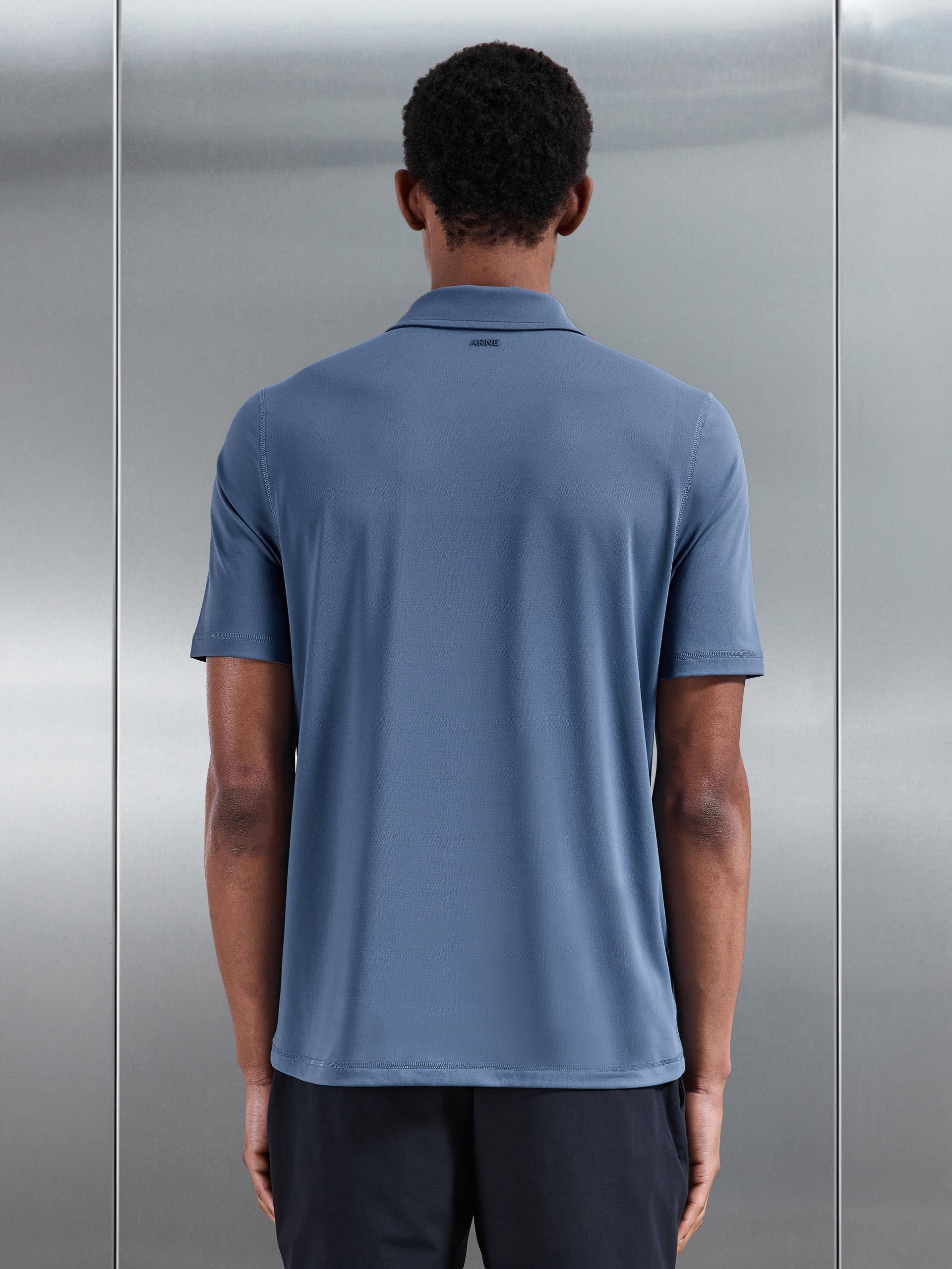 Golf Polo Shirt in Steel Blue
