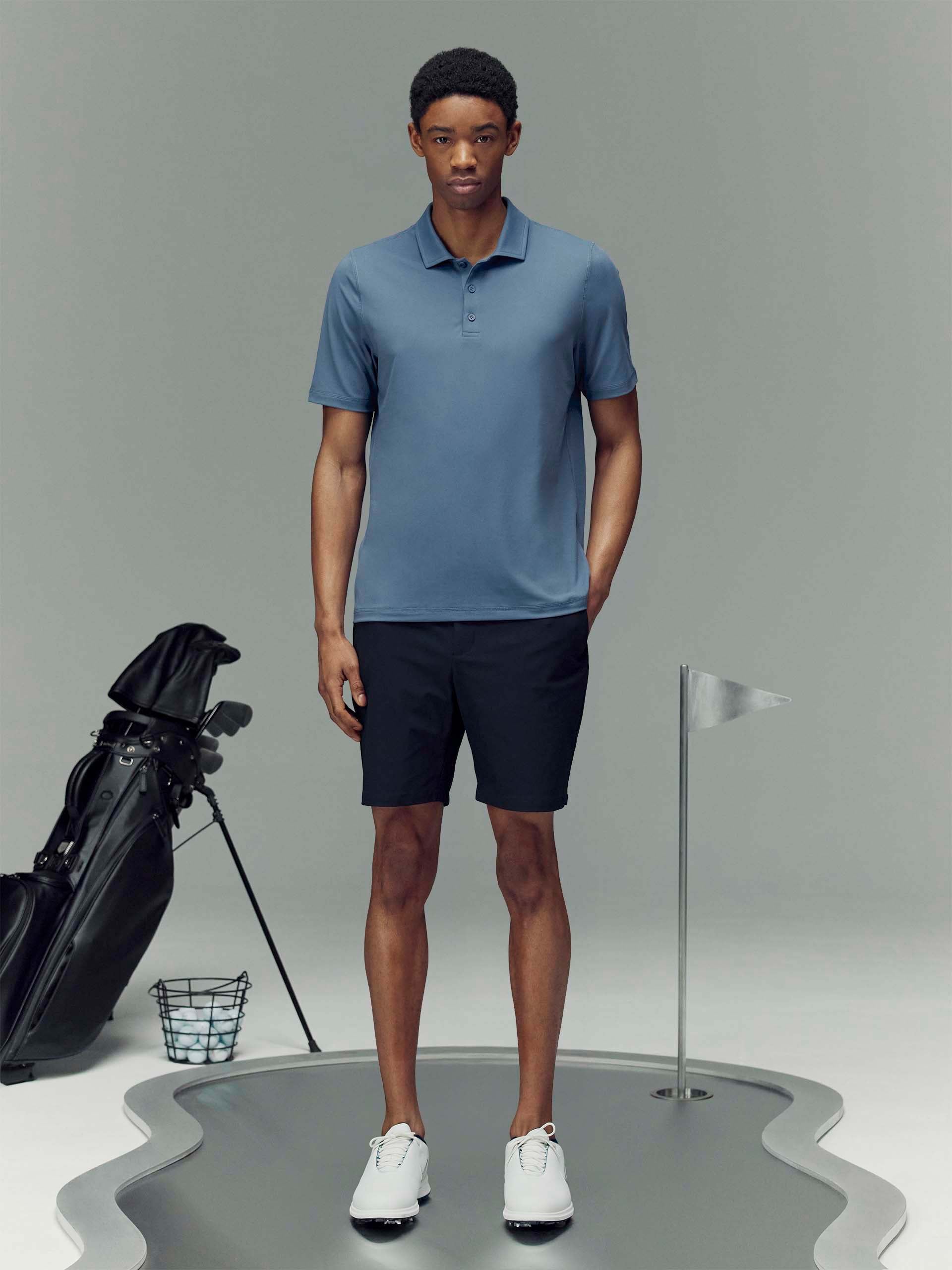 Golf Polo Shirt in Steel Blue