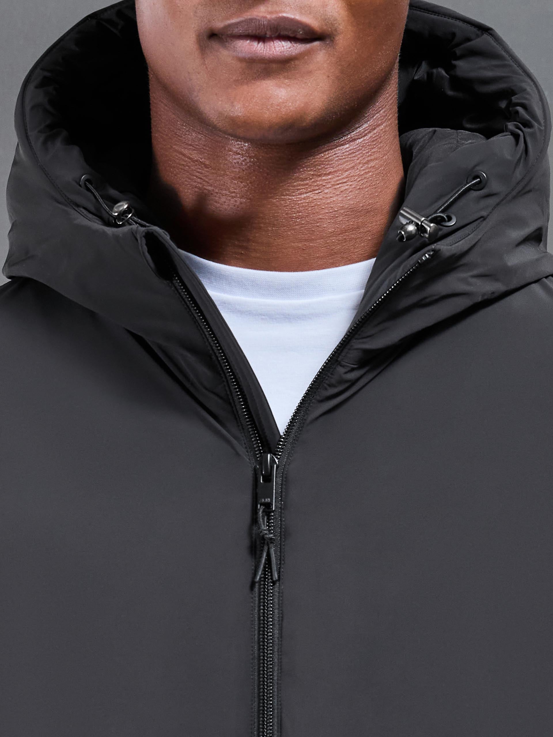 Hooded Puffer Jacket in Black