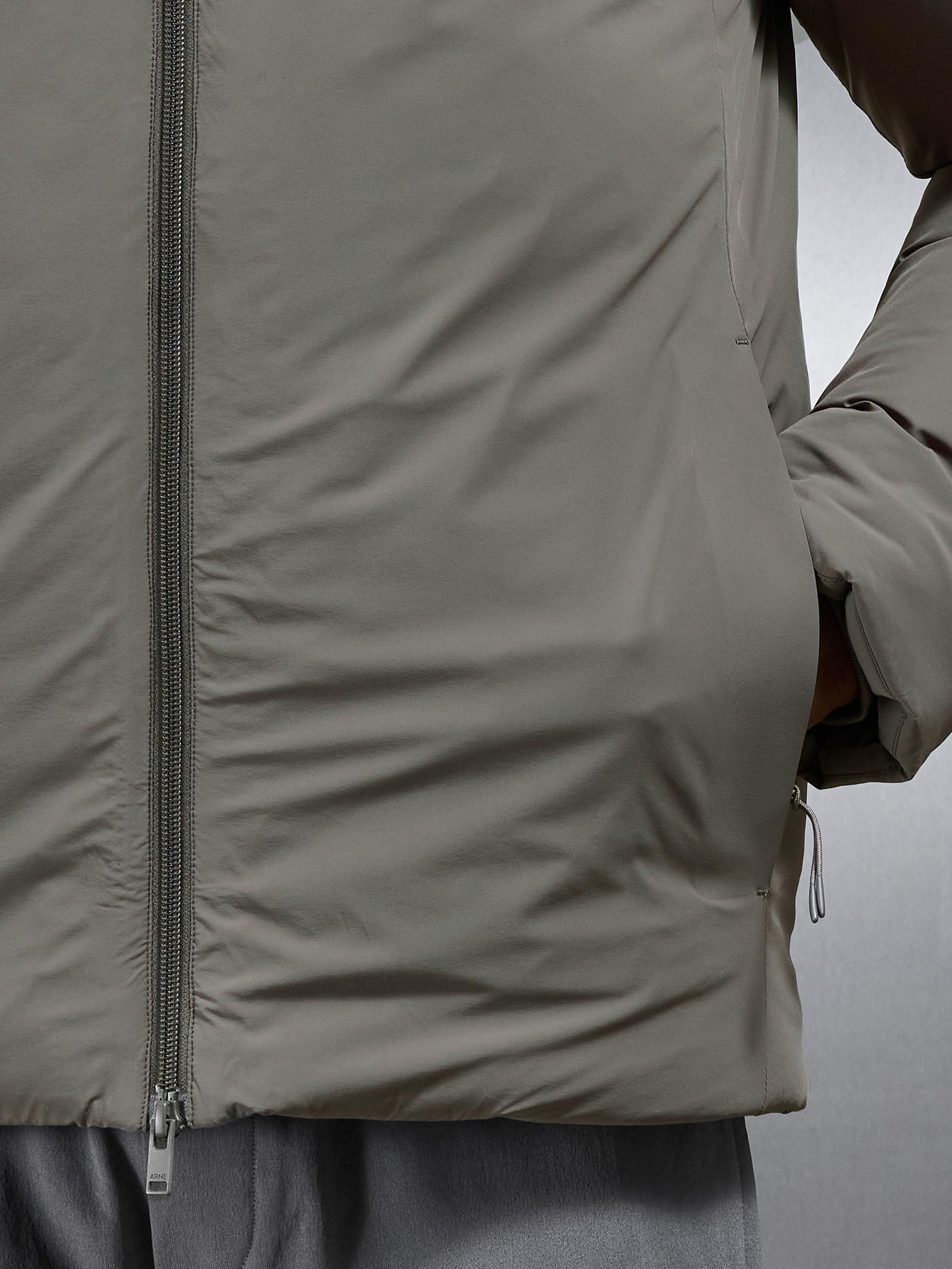 Hooded Puffer Jacket in Olive