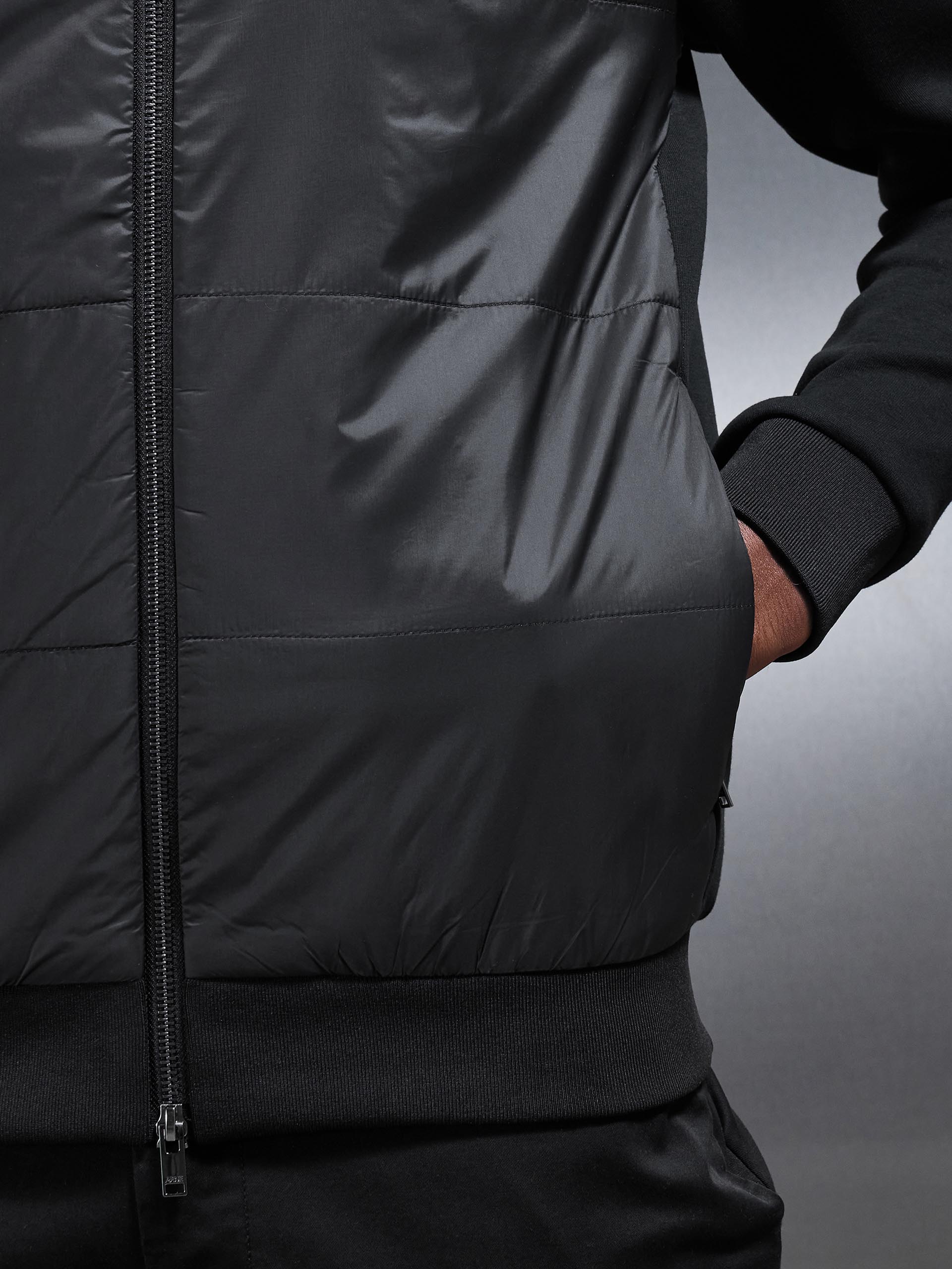 Hybrid Bomber Jacket in Black
