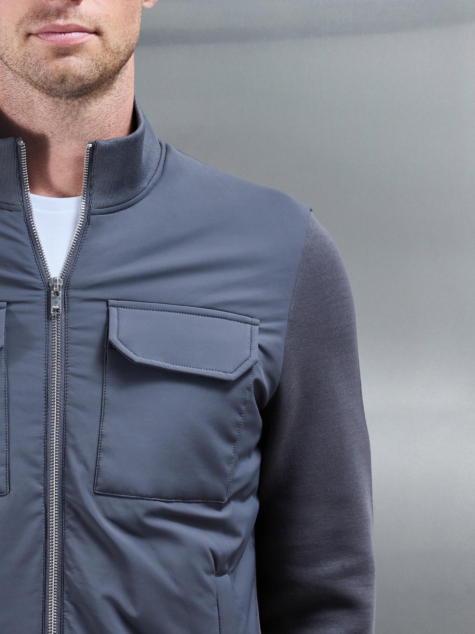 Hybrid Cargo Jacket in Grey