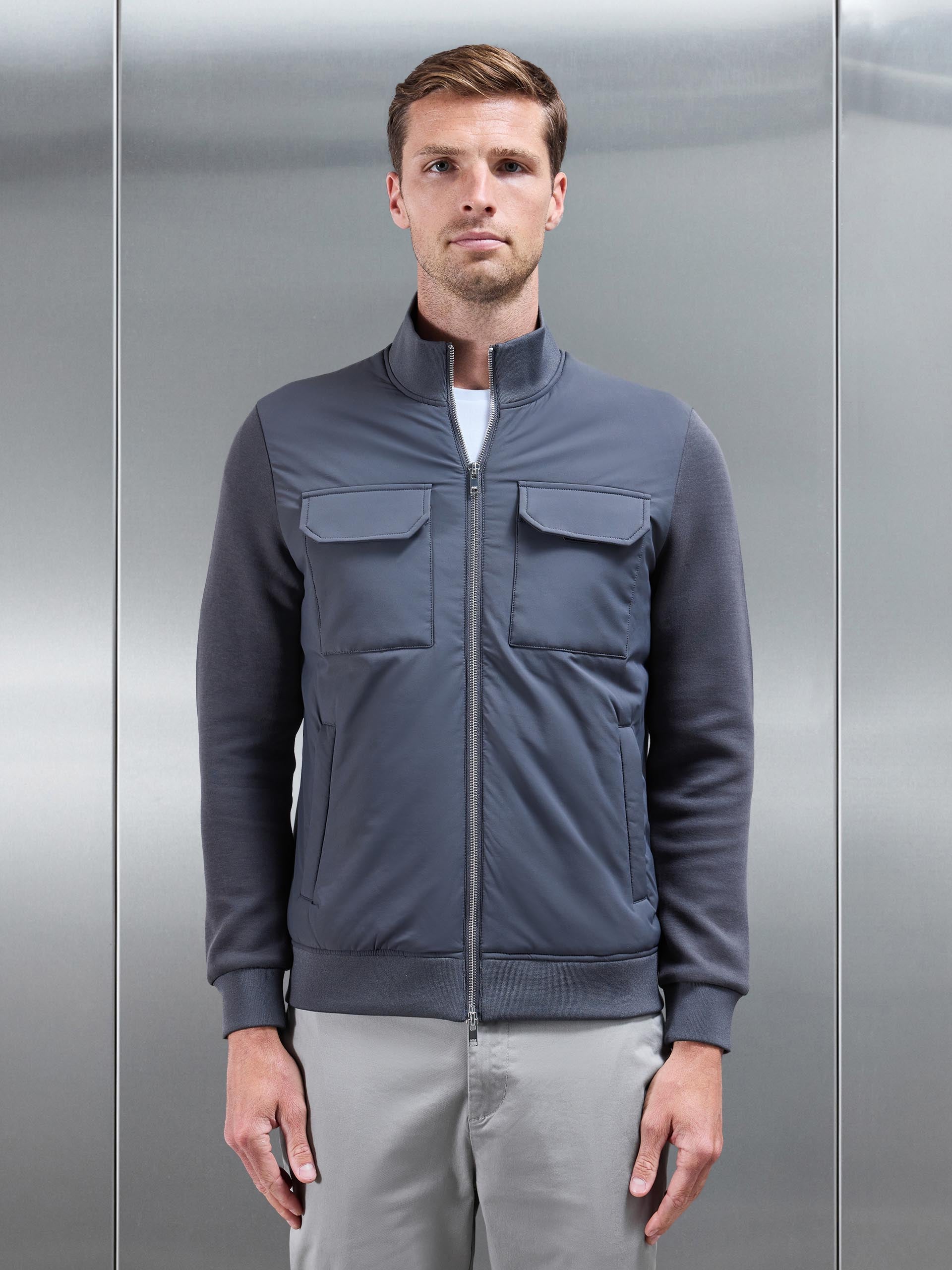 Hybrid Cargo Jacket in Grey