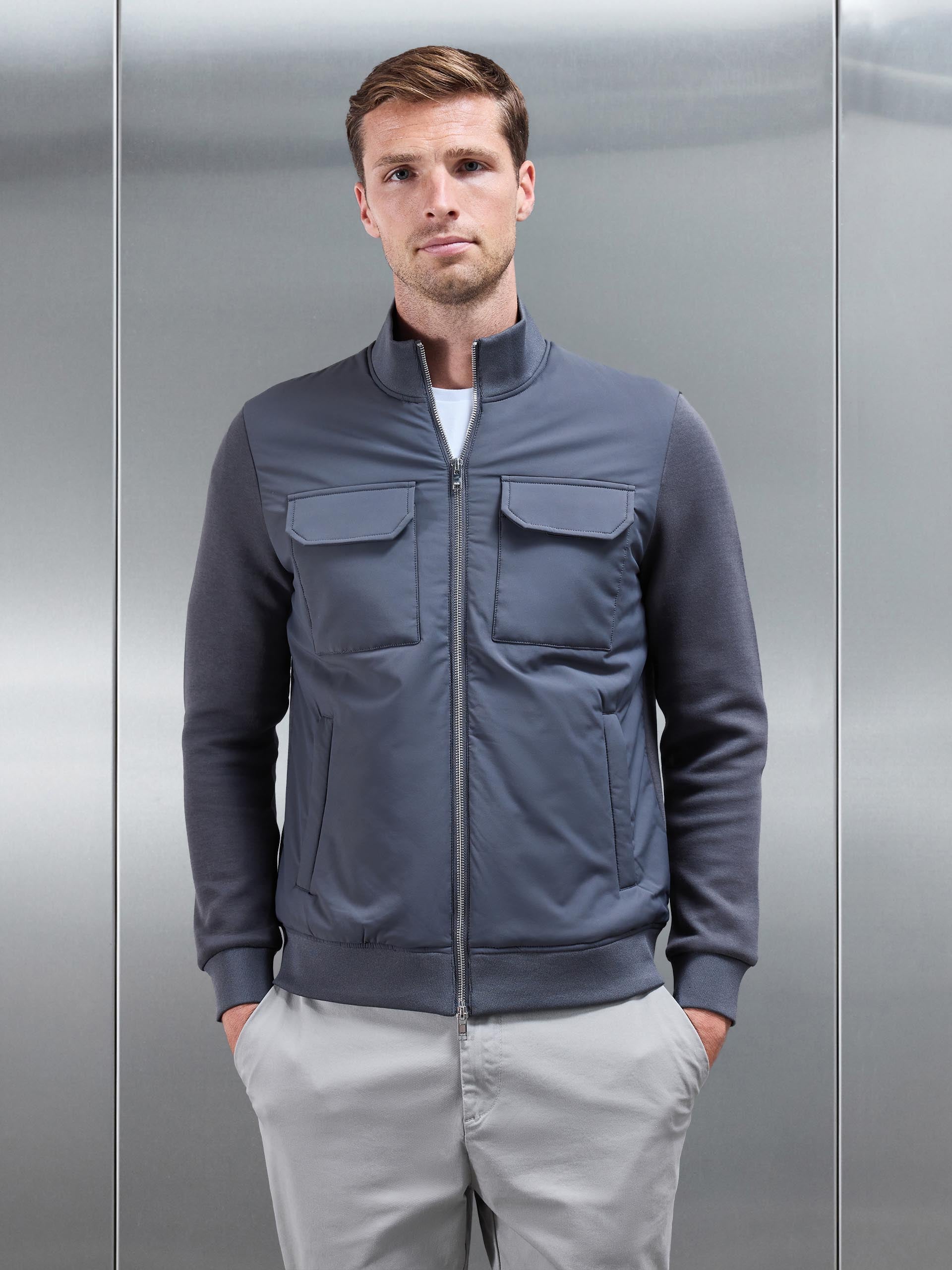 Hybrid Cargo Jacket in Grey