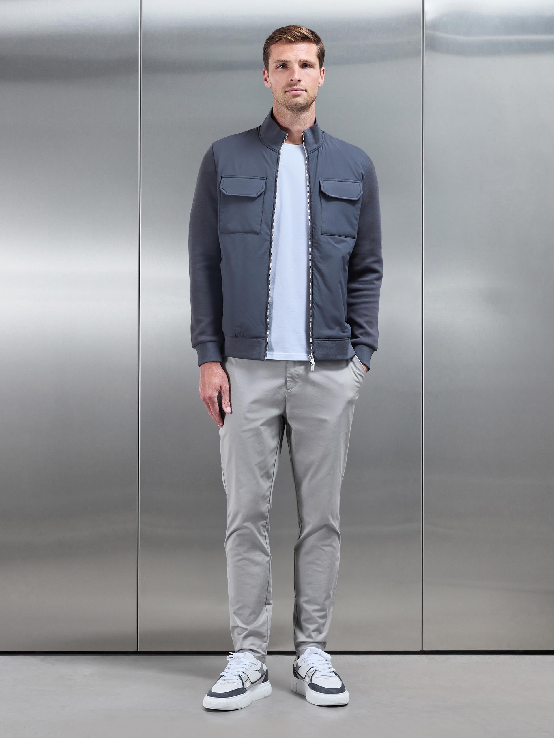 Hybrid Cargo Jacket in Grey