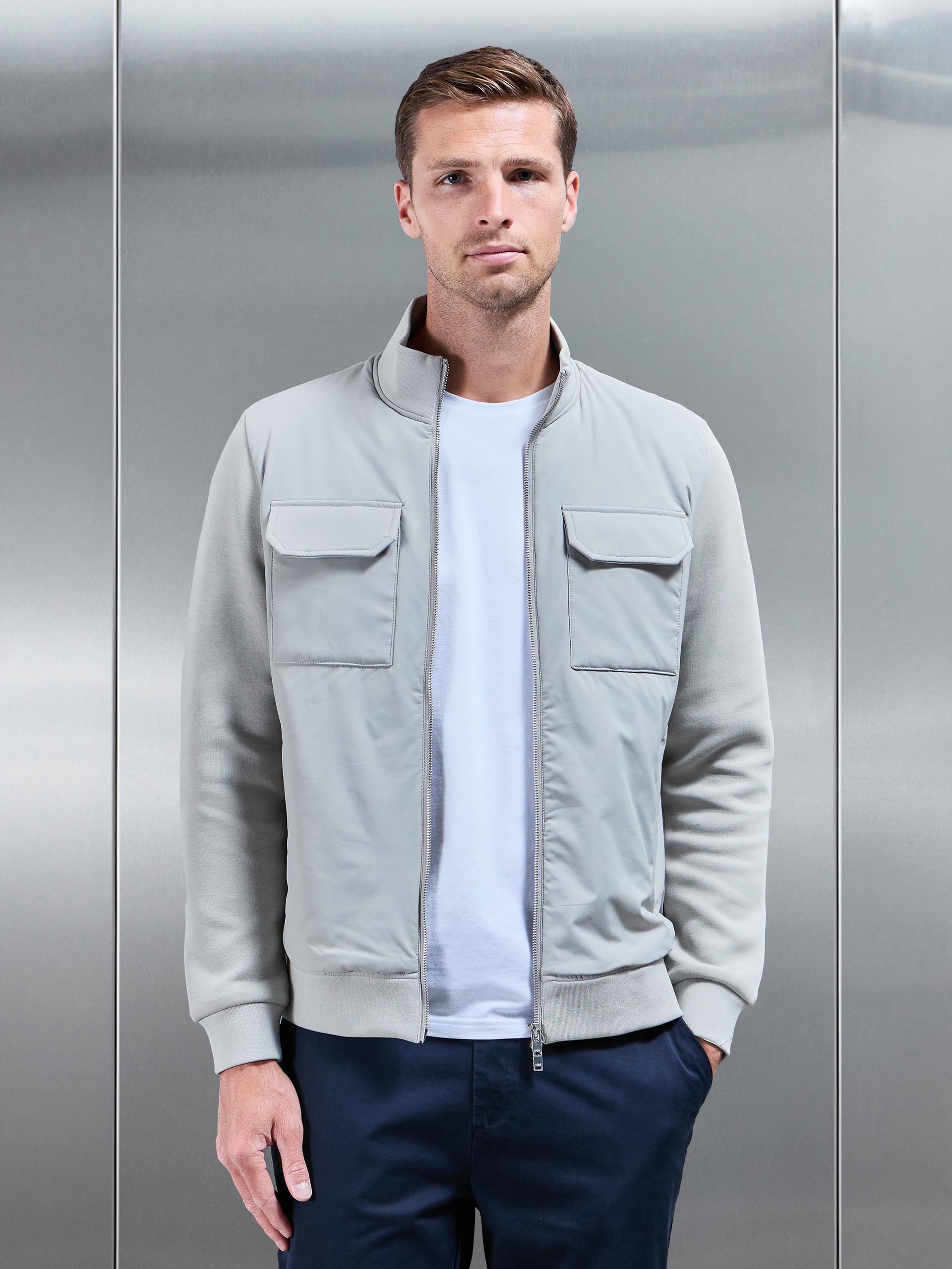 Hybrid Cargo Jacket in Stone