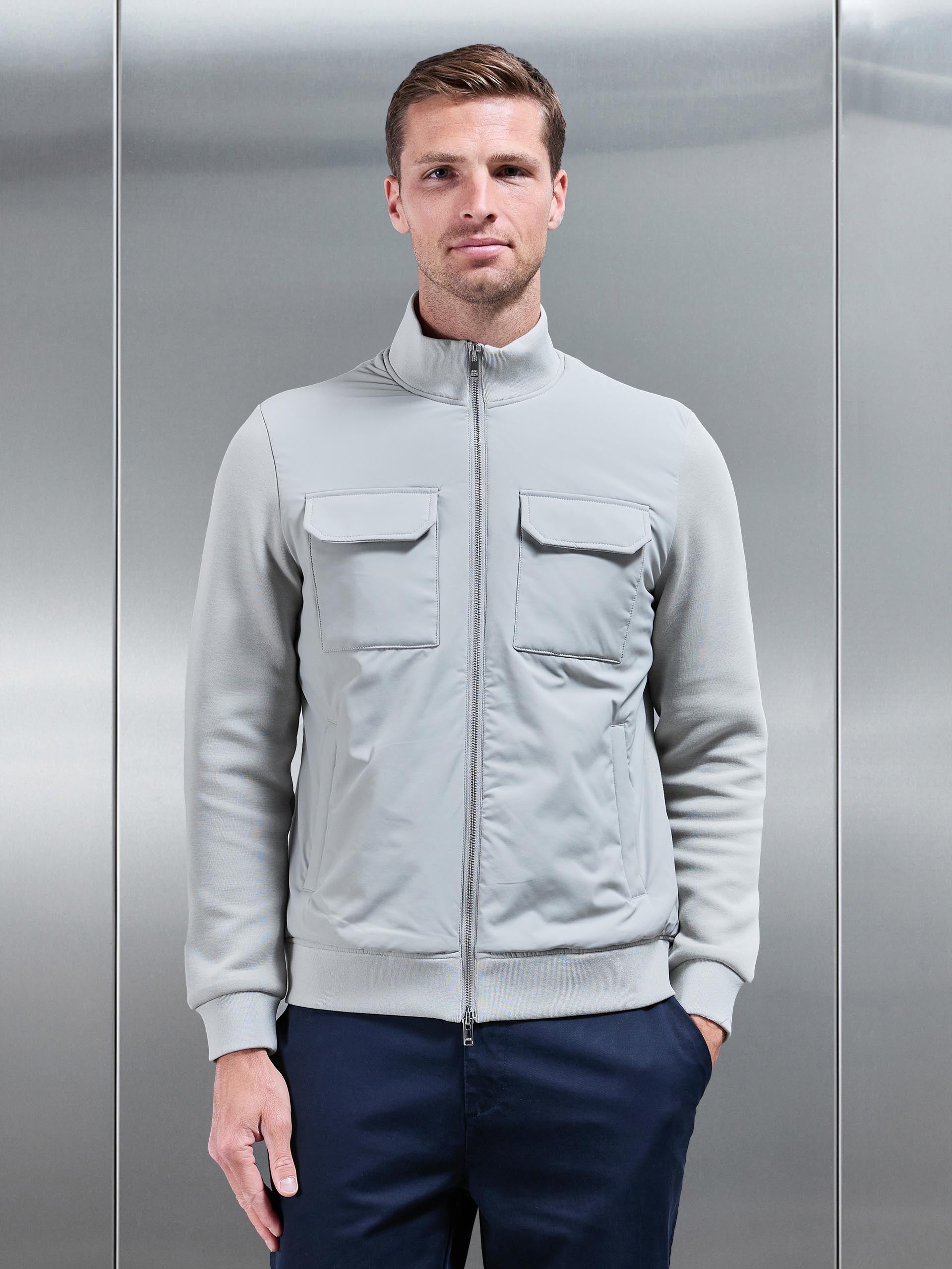 Hybrid Cargo Jacket in Stone